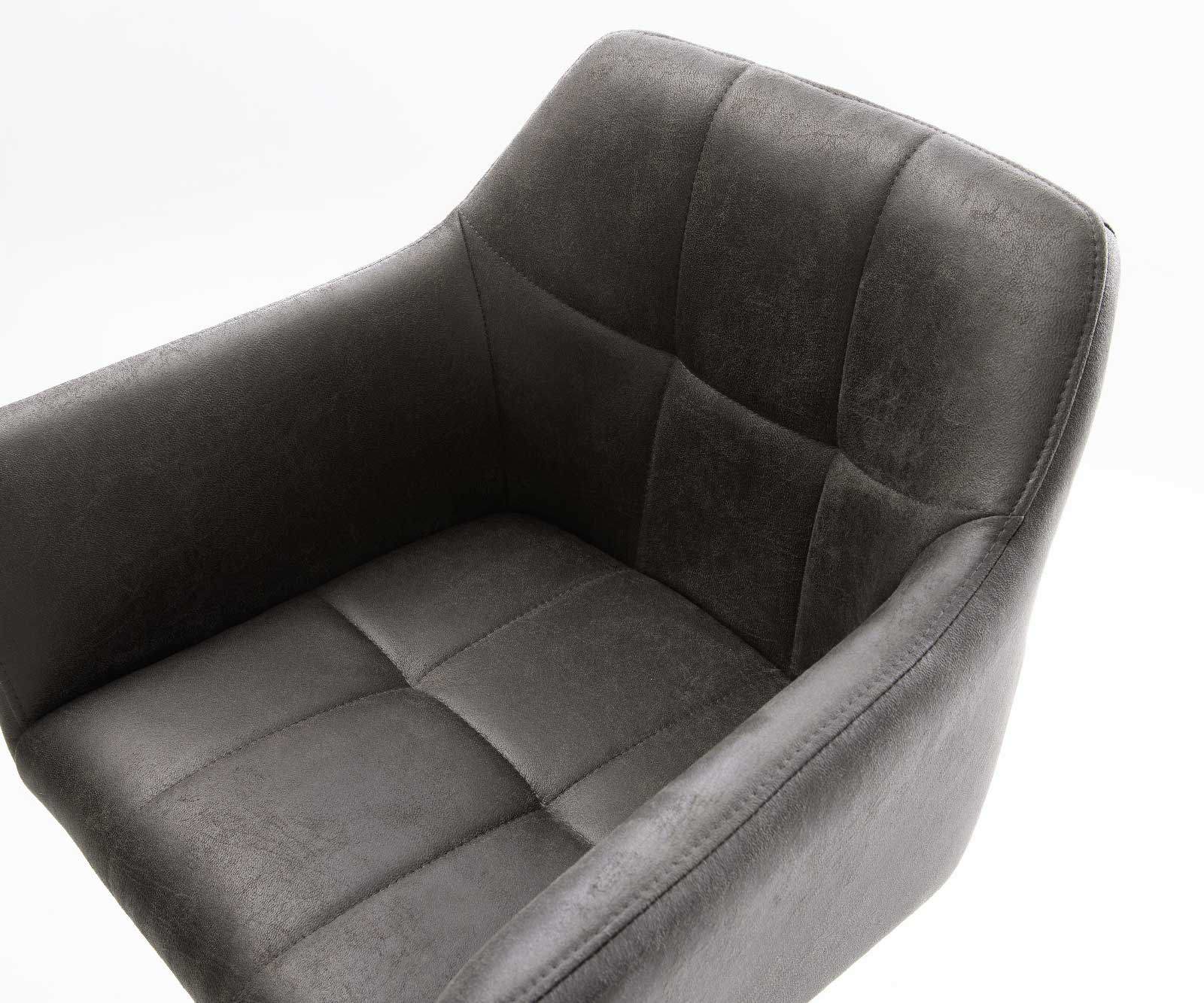 Barstuhl Yulo-Flex Vintage Anthrazit Drehfuß höhenverstellbar Edelstahl 3