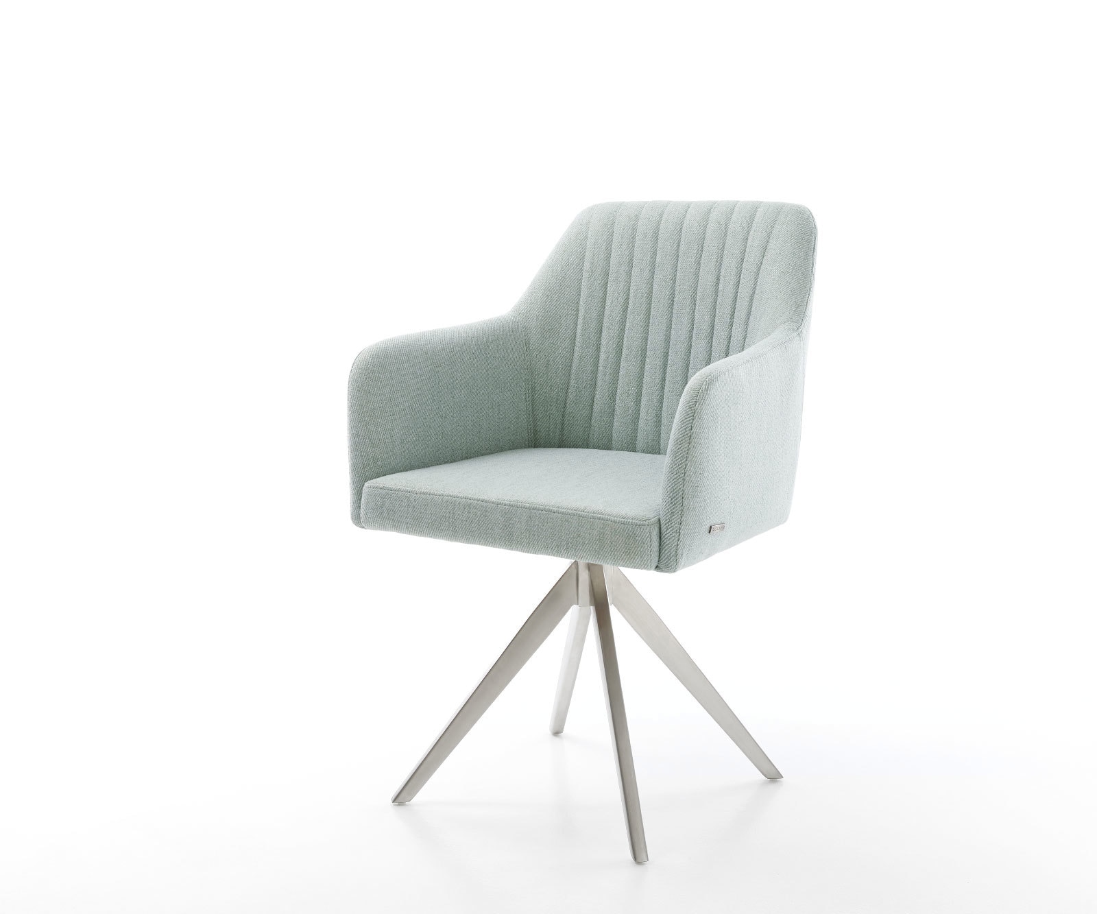 Esszimmerstuhl Greg-Flex Stripes Mint Kreuzgestell kantig Edelstahl Taschenfederkern Esszimmerstuhl Greg-Flex Stripes Mint Kreuzgestell kantig Edelstahl Taschenfederkern