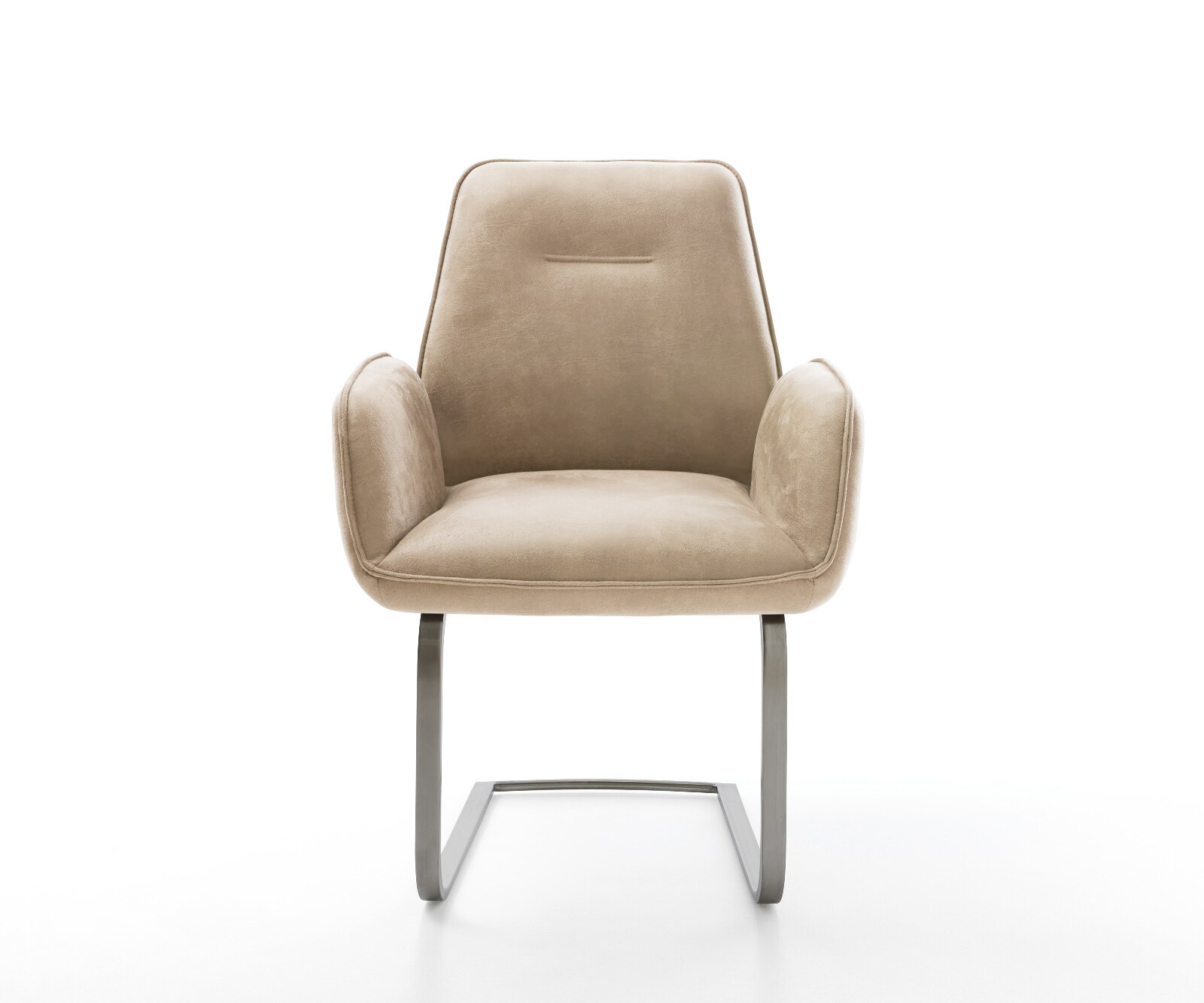 Freischwinger Zoa-Flex Mikrofaser Beige Vintage Freischwinger flach Graphit Taschenfederkern 1