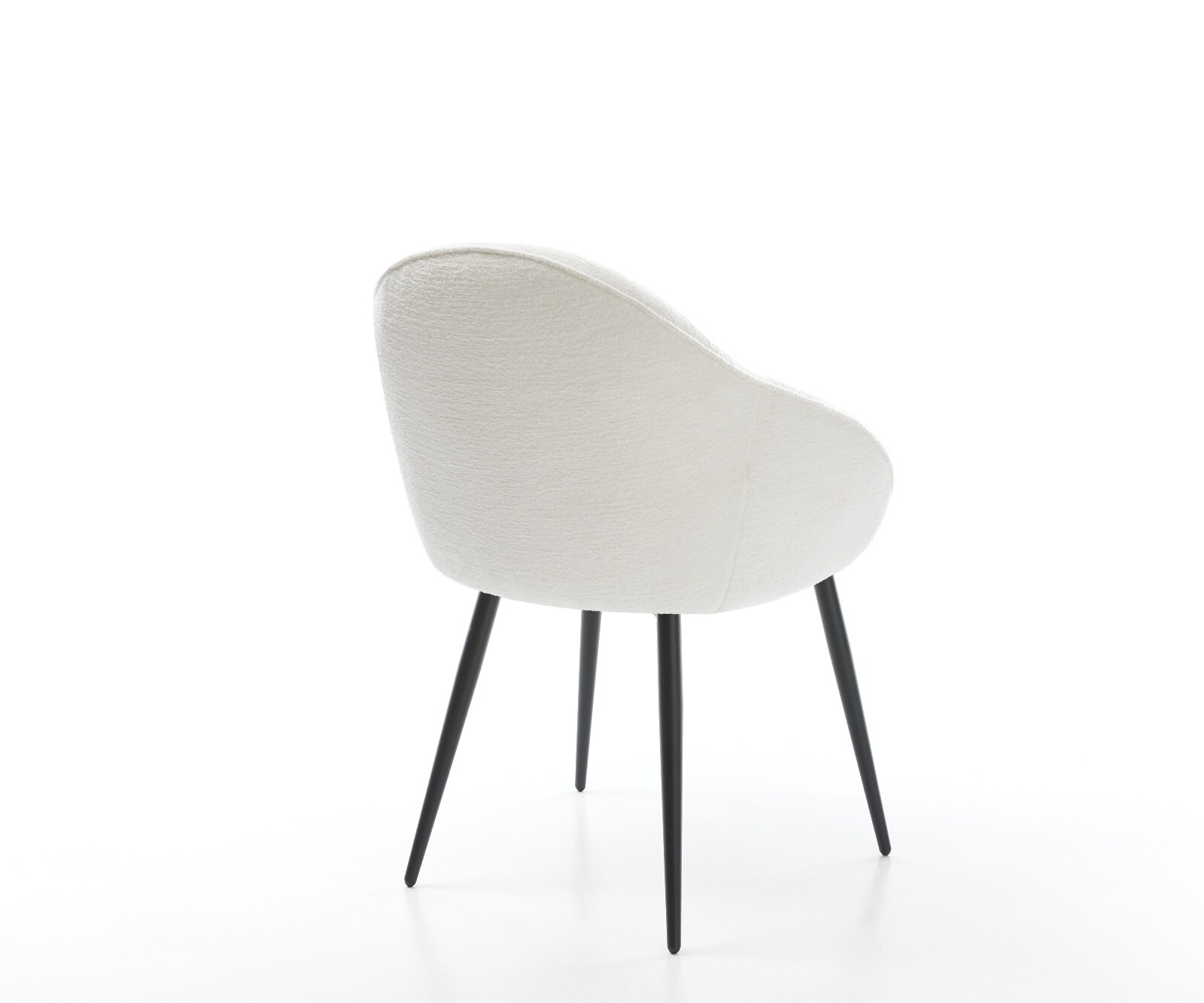 Esszimmerstuhl Gaio-Flex Bouclé Soft Beige 4-Fuß konisch Schwarz 4