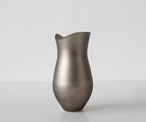 Vase Sinuo B16 x T16 x H30 cm Glas Opal Mundgeblasen