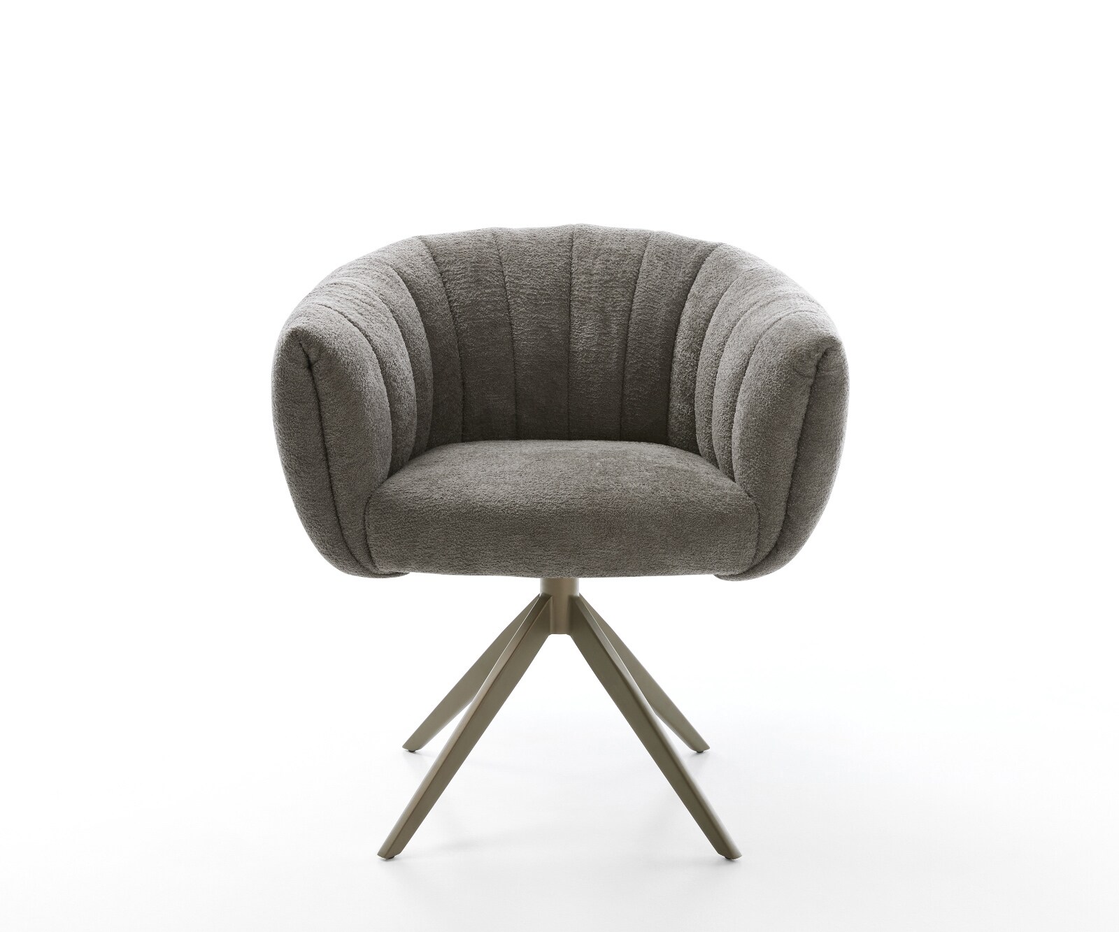 Drehstuhl Jada-Flex Bouclé Soft Schlamm Kreuzgestell breit Effektfinish Titan 360° drehbar Wippfunktion Taschenfederkern 2