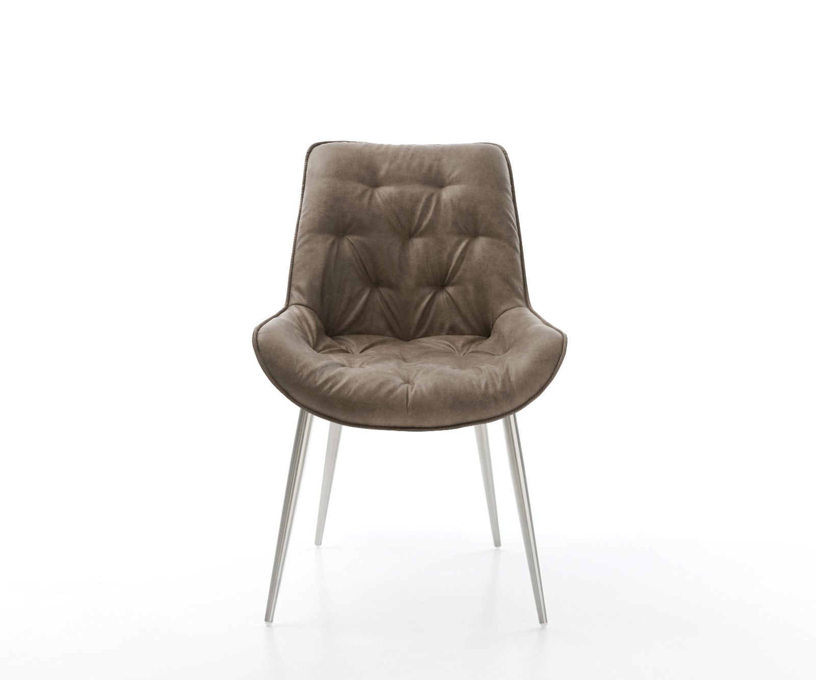 Esszimmerstuhl Taimi-Flex Mikrofaser Taupe Vintage 4-Fuß konisch Edelstahl 2 Esszimmerstuhl Taimi-Flex Mikrofaser Taupe Vintage 4-Fuß konisch Edelstahl 2