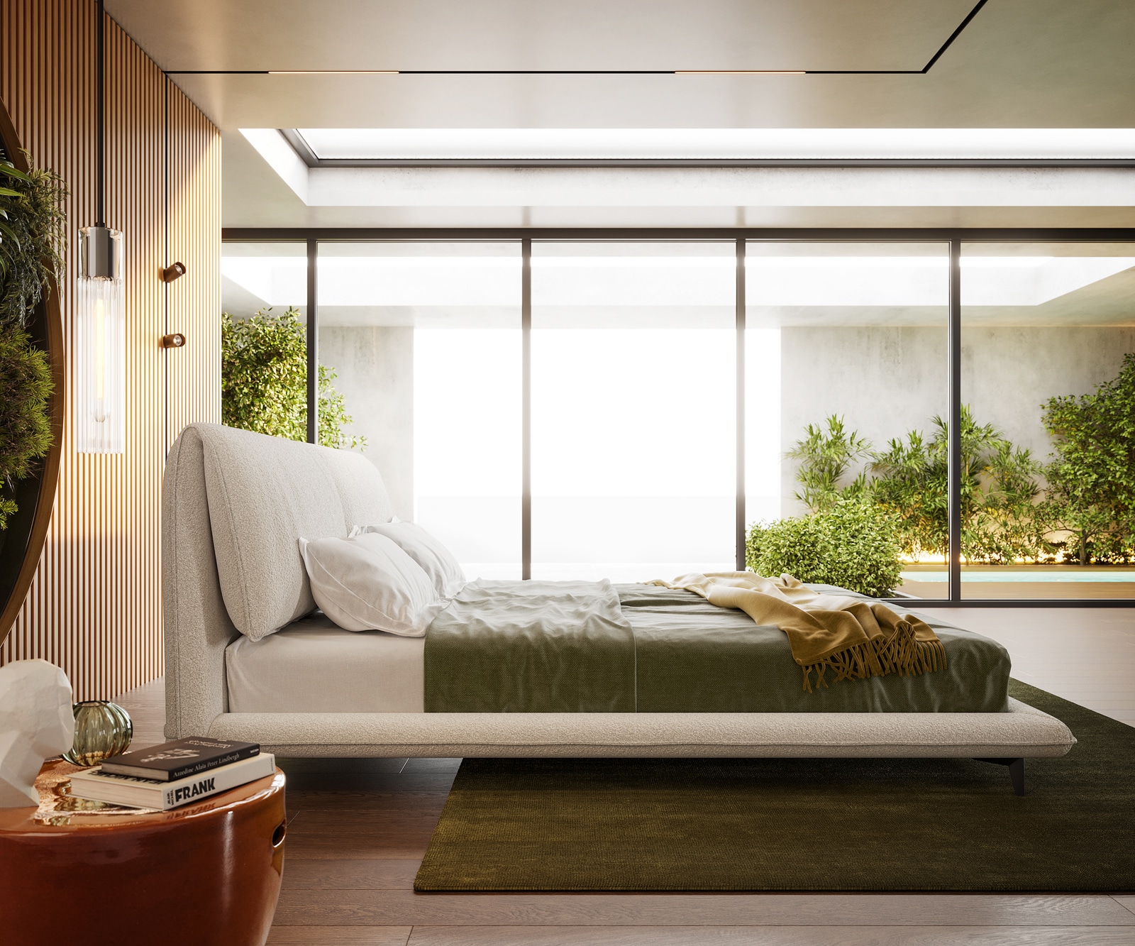 Polsterbettgestell Cusino 180x200 cm Bouclé Creme-Weiß 3 Polsterbettgestell Cusino 180x200 cm Bouclé Creme-Weiß 3