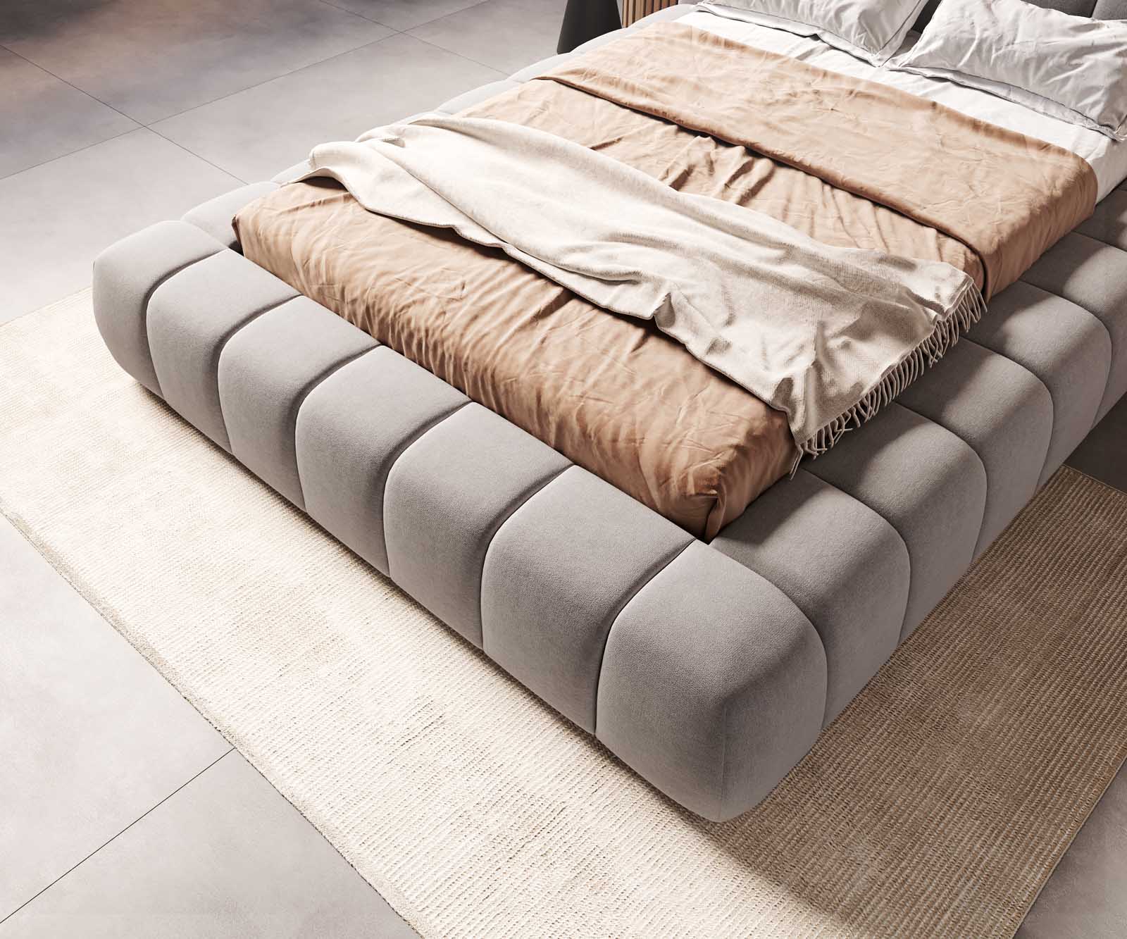 Polsterbettgestell Cutio 140x200 cm Mikrofaser Grau 6 Polsterbettgestell Cutio 140x200 cm Mikrofaser Grau 6