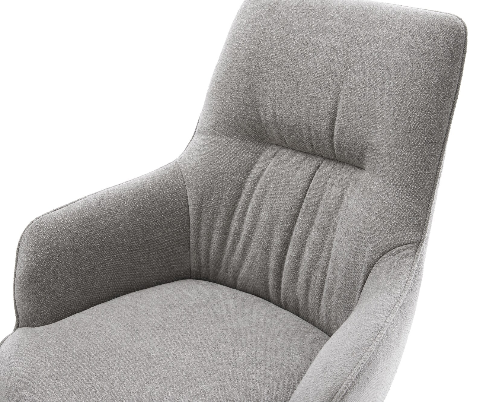 Drehstuhl Zelia-Flex mit Armlehnen Strukturstoff Soft Grau Fußkreuz Effektfinish Titan 360° drehbar Wippfunktion Taschenfederkern 3