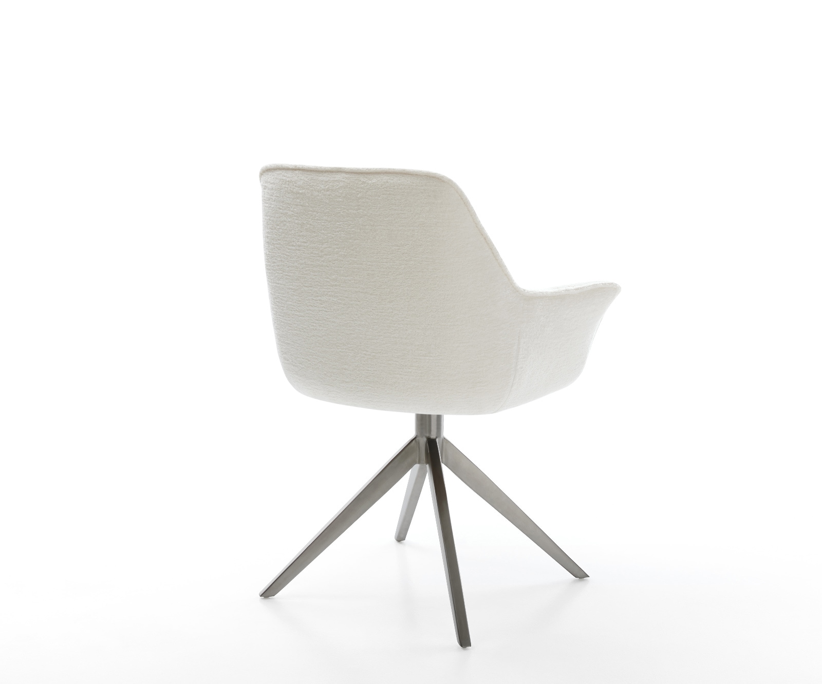 Drehstuhl Kaira-Flex Bouclé Soft Beige Kreuzgestell breit Graphit 360° drehbar Wippfunktion 5