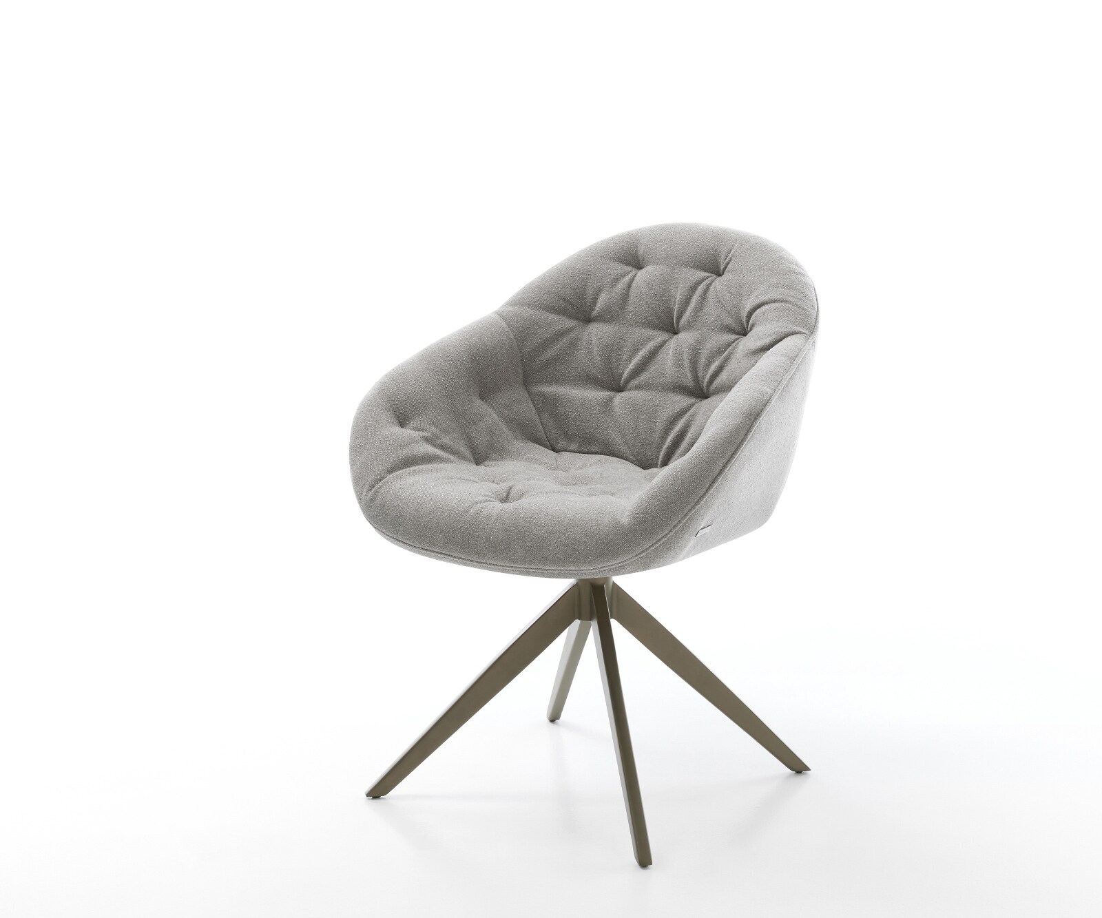Chaise-pivotante Gaio-Flex tissu structuré doux gris pied croisé large aspect titane pivotement sur 360° fonction bascule