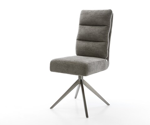 Drehstuhl Pela-Flex Bouclé Soft Schlamm Kreuzgestell breit Graphit 360° drehbar Wippfunktion Taschenfederkern
