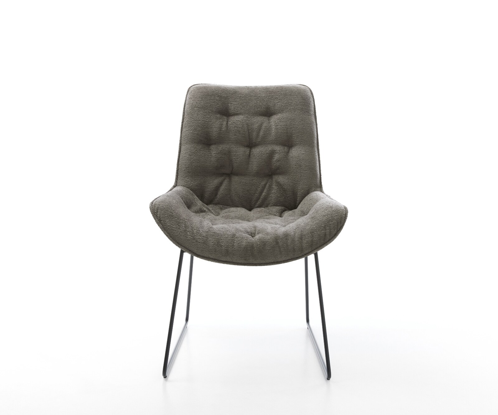 Esszimmerstuhl Taimi-Flex Bouclé Soft Schlamm Kufengestell Schwarz 1