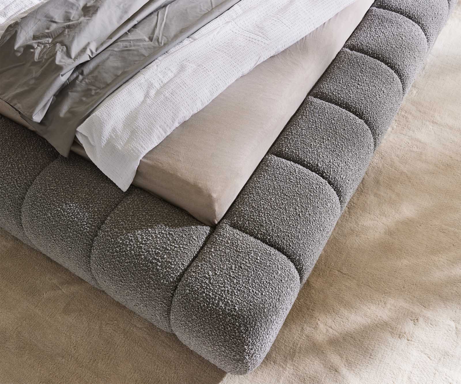Polsterbettgestell Cutio 180x200 cm Bouclé Silbergrau 4