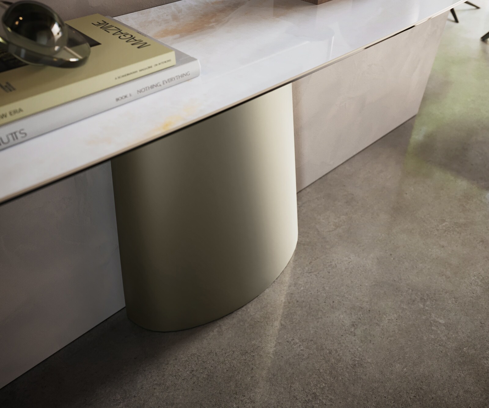 Konsolentisch Edge Boot 180x40 cm Keramik Onyx Pearl Conos Metall Effektfinish Titan 5