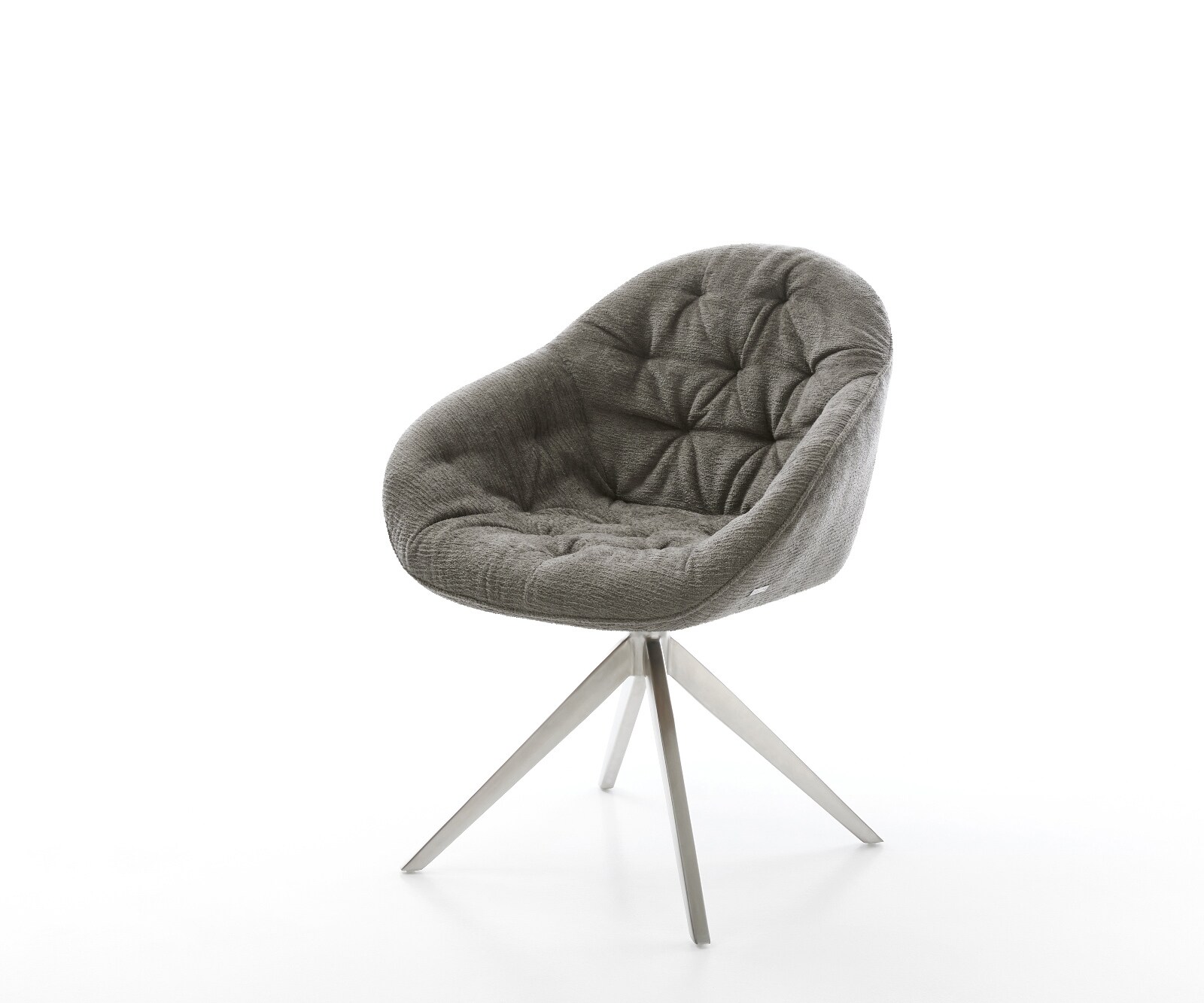 Drehstuhl Gaio-Flex Bouclé Soft Schlamm Kreuzgestell breit Edelstahl 360° d günstig online kaufen