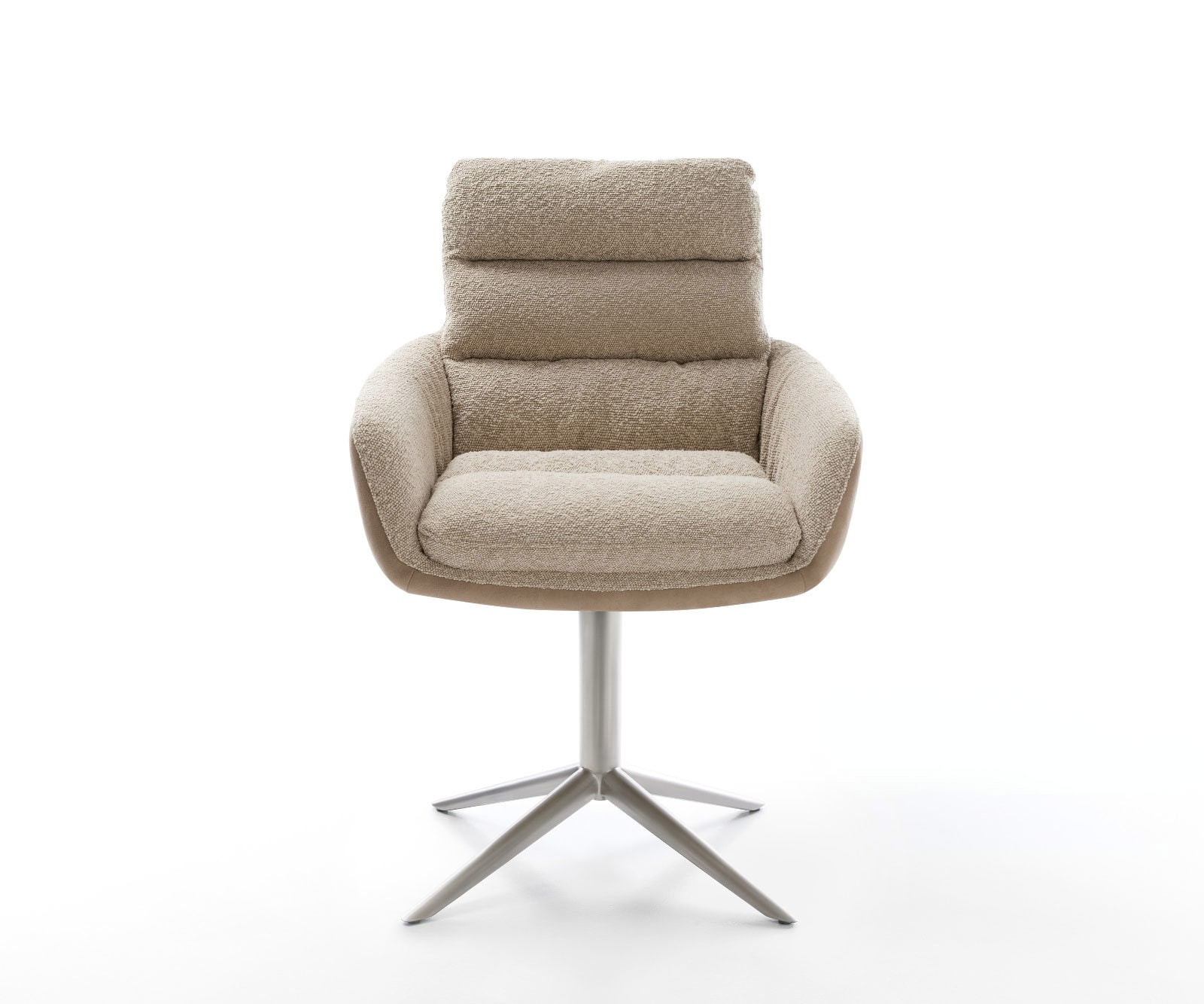 Drehstuhl Abelia-Flex mit Armlehnen Materialmix Schlamm Fußkreuz Edelstahl 360° drehbar Wippfunktion 1 Drehstuhl Abelia-Flex mit Armlehnen Materialmix Schlamm Fußkreuz Edelstahl 360° drehbar Wippfunktion 1