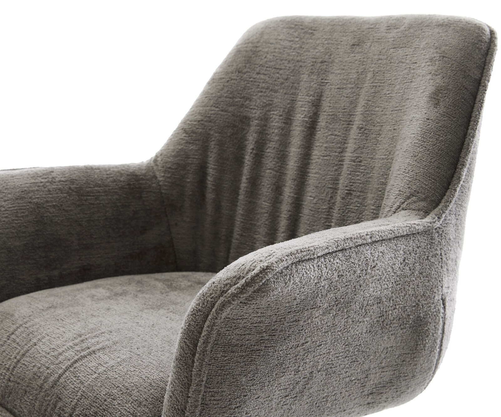 Drehstuhl Keila-Flex mit Armlehnen Bouclé Soft Schlamm Kreuzgestell breit Effektfinish Titan 360° drehbar Wippfunktion 4