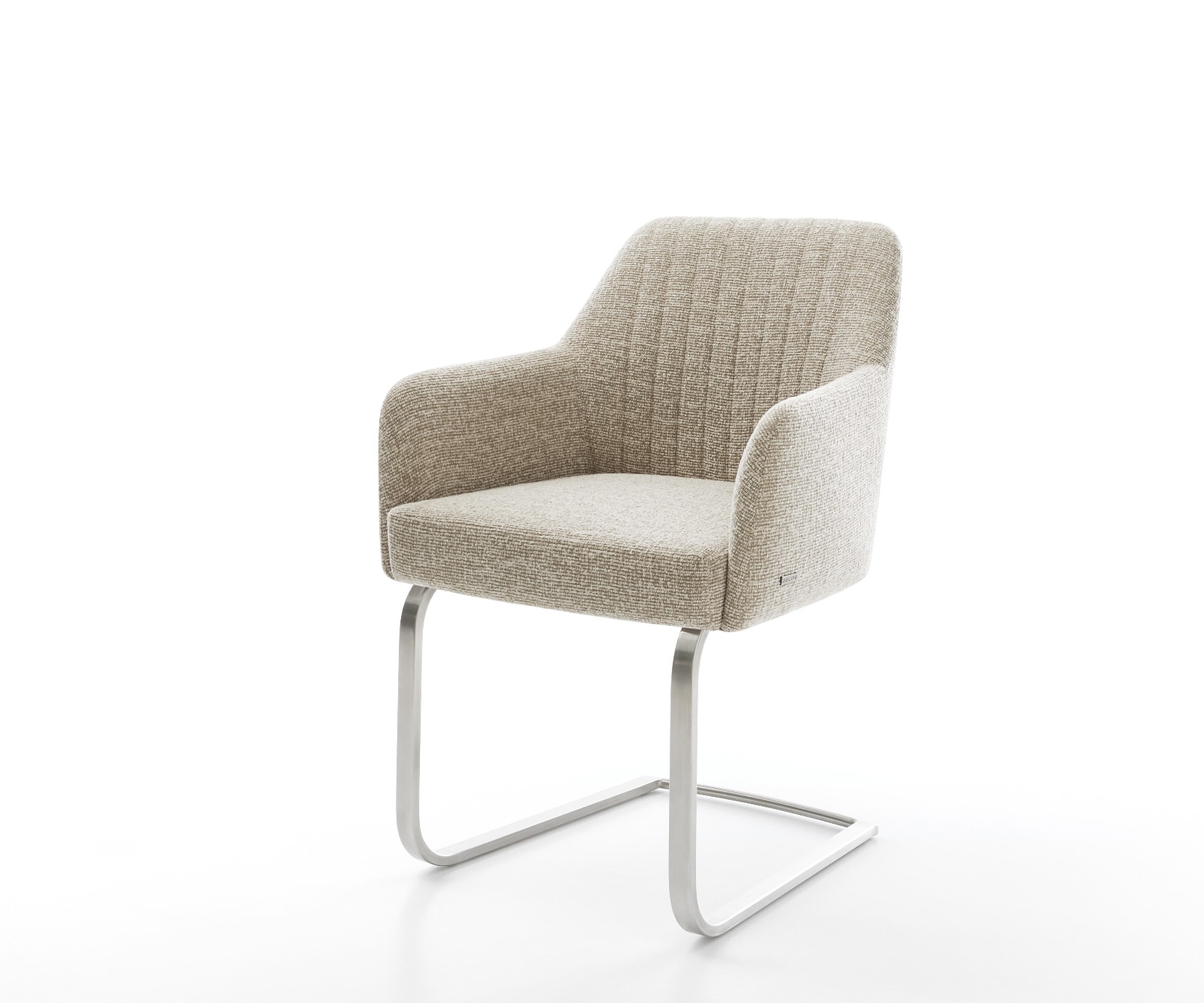 Freischwinger Greg-Flex Webstoff Soft Beige Freischwinger flach Edelstahl Taschenfederkern