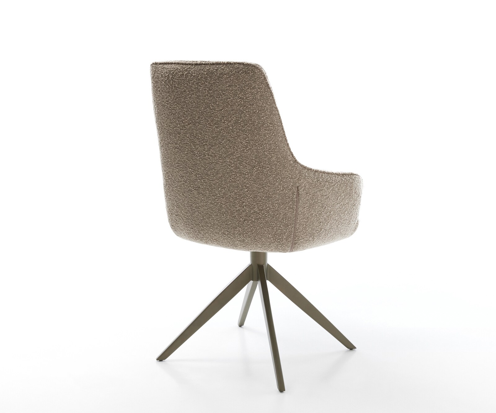 Drehstuhl Zelia-Flex mit Armlehnen Bouclé Schlamm Kreuzgestell breit Effektfinish Titan 360° drehbar Wippfunktion Taschenfederkern 4