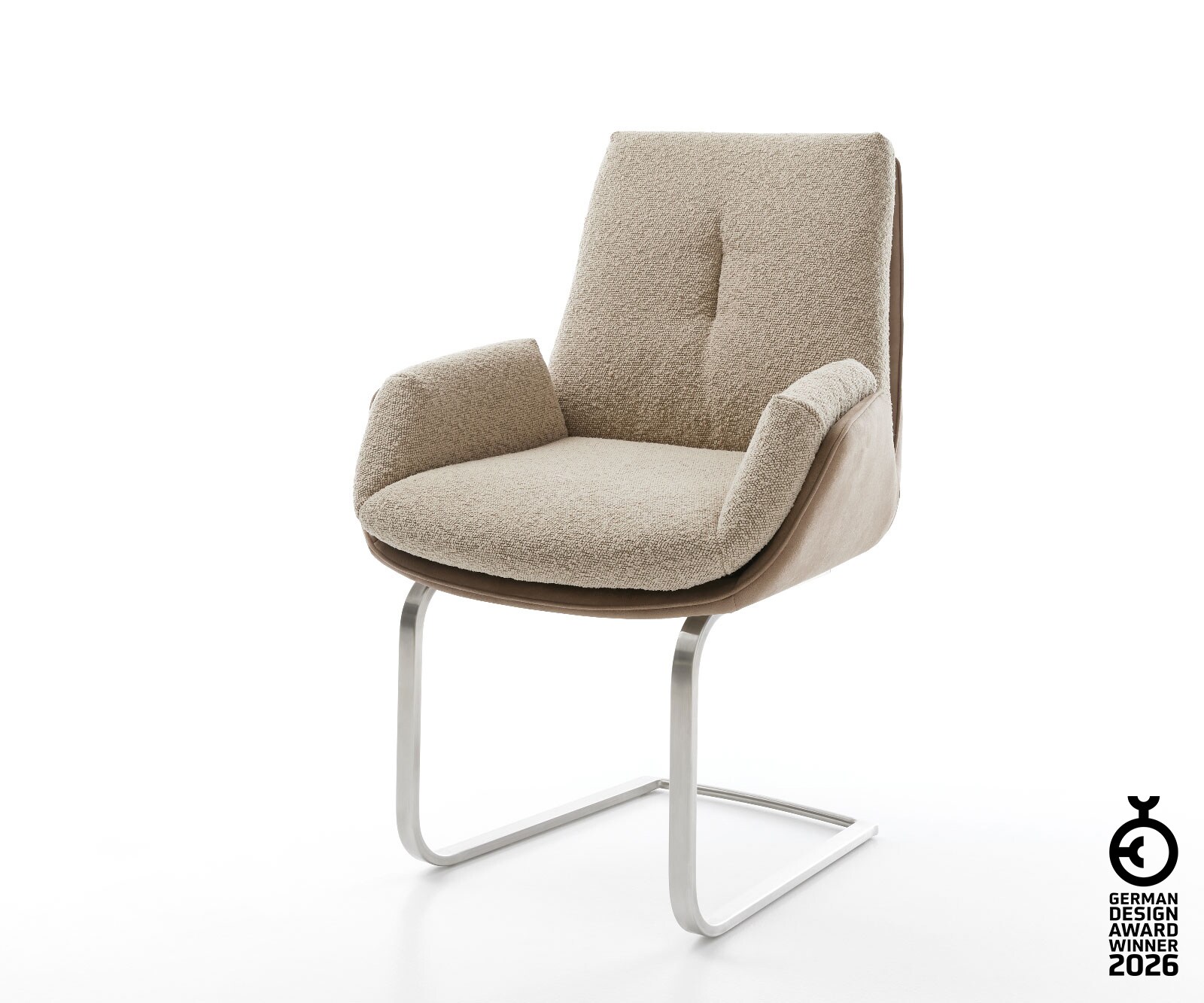 Freischwinger Clea-Flex Materialmix Schlamm Freischwinger flach Edelstahl