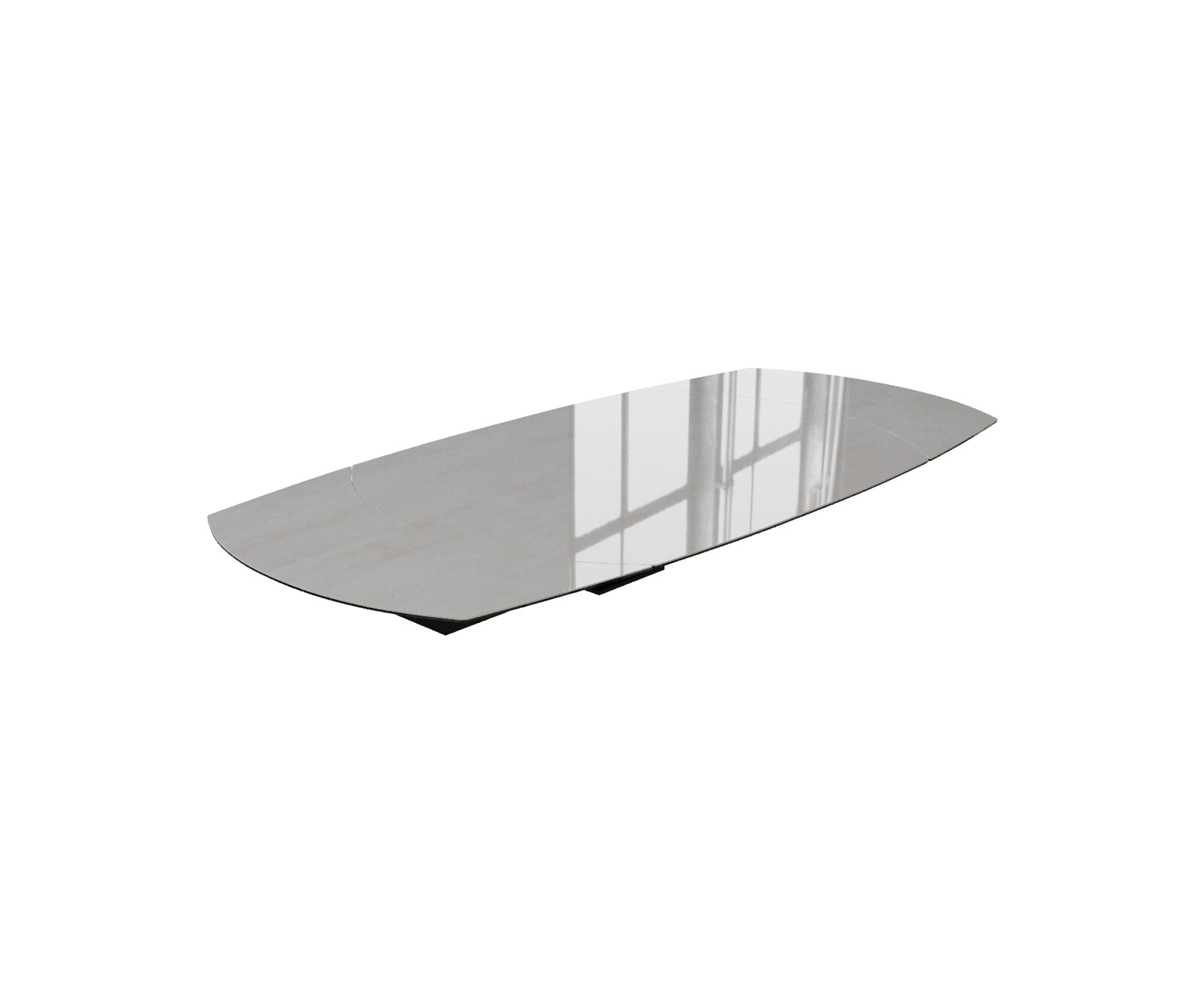 Esstischplatte Edge Boot 130-200x100 cm Keramik Onyx Champagne ausziehbar 1