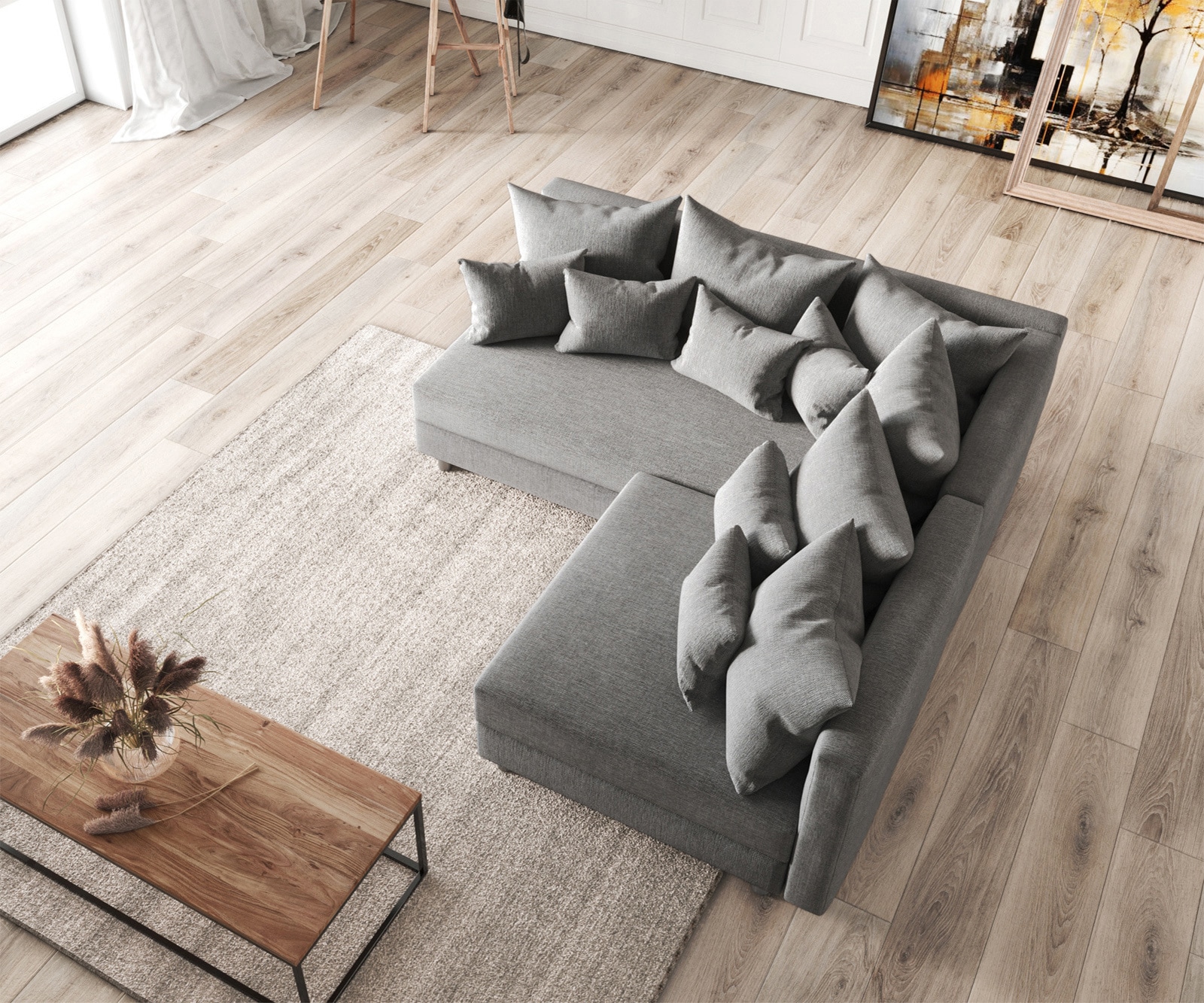 Ecksofa Clovis Grau Flachgewebe Ottomane Links Modulsofa 4 Ecksofa Clovis Grau Flachgewebe Ottomane Links Modulsofa 4