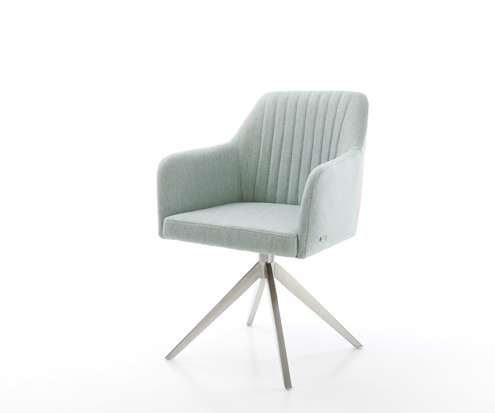 Drehstuhl Greg-Flex Stripes Mint Kreuzgestell breit Edelstahl 360° drehbar 1