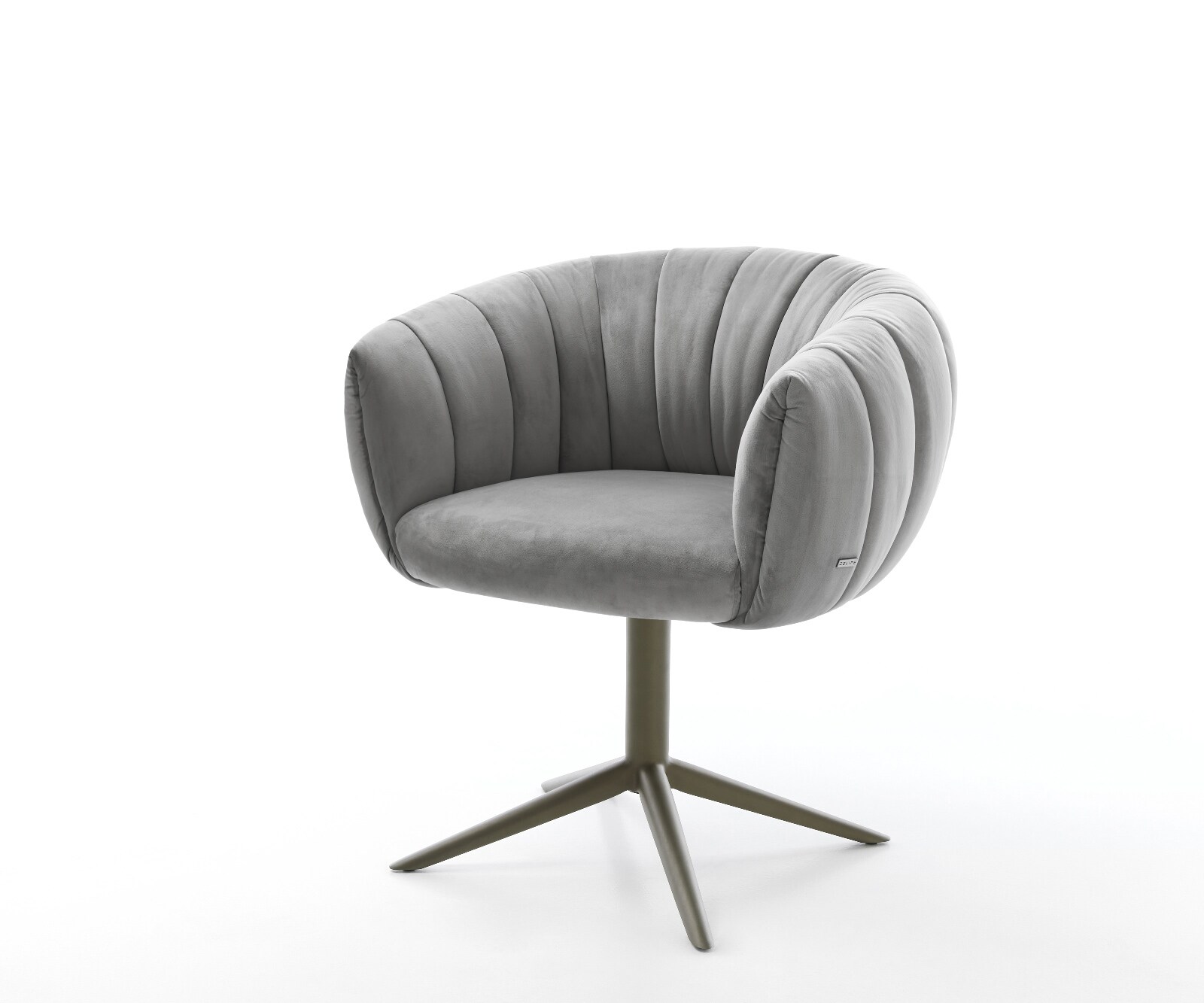 Drehstuhl Jada-Flex Samt Grau Fußkreuz Effektfinish Titan 360° drehbar Wippfunktion Taschenfederkern 1