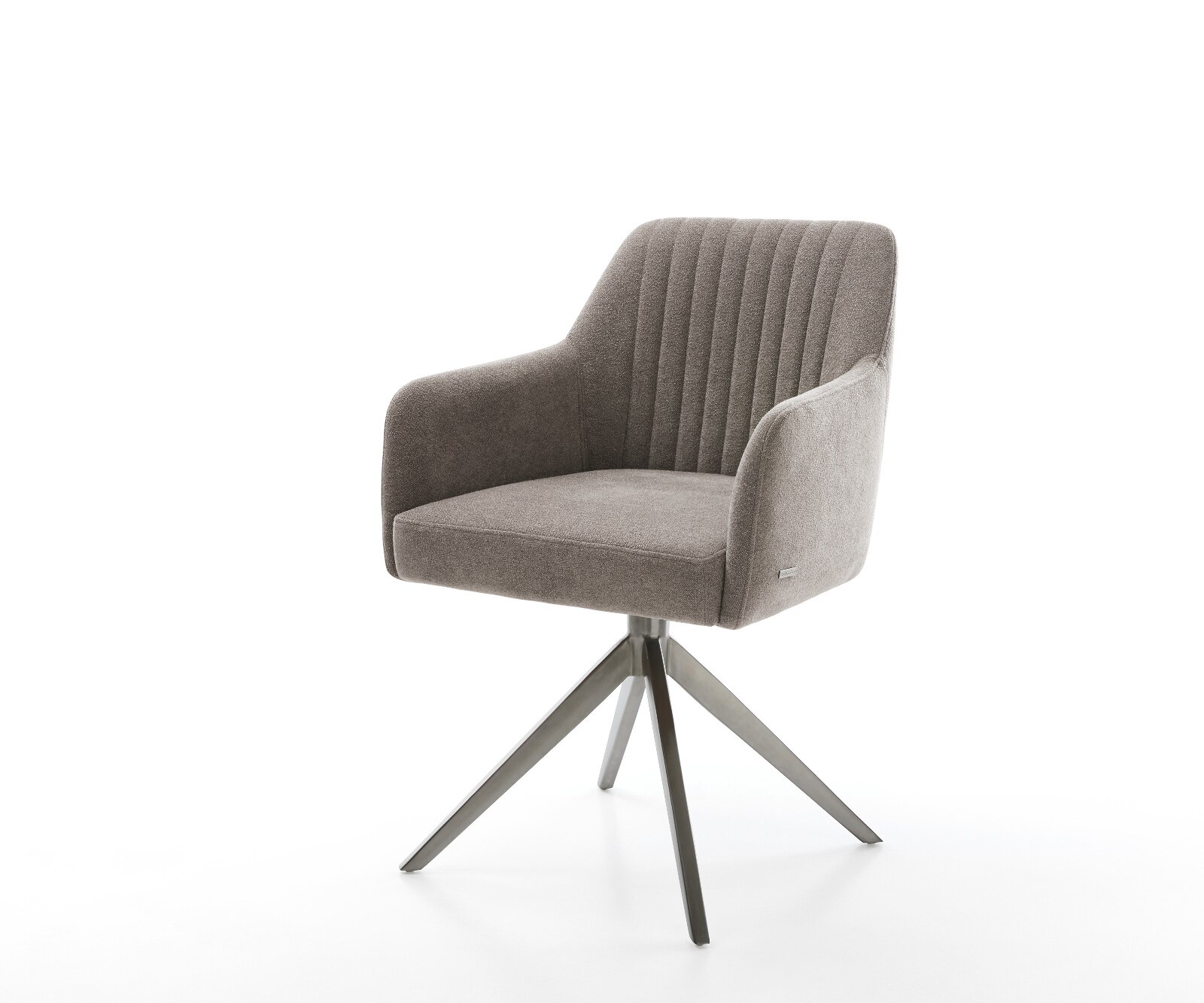 Drehstuhl Greg-Flex Strukturstoff Soft Taupe Kreuzgestell breit Graphit 360° drehbar Wippfunktion Taschenfederkern