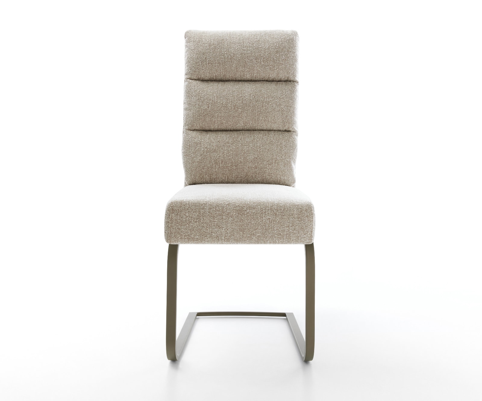 Freischwinger Pela-Flex Webstoff Soft Beige Freischwinger flach Effektfinish Titan Taschenfederkern 1