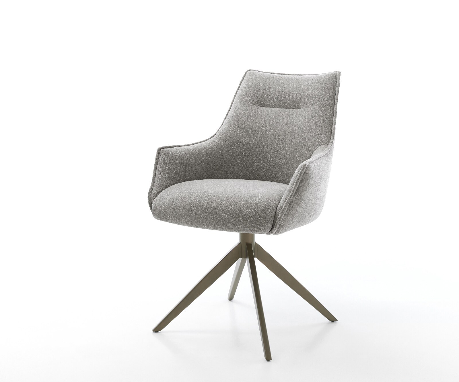 Drehstuhl Alja-Flex mit Armlehnen Strukturstoff Soft Grau Kreuzgestell brei günstig online kaufen