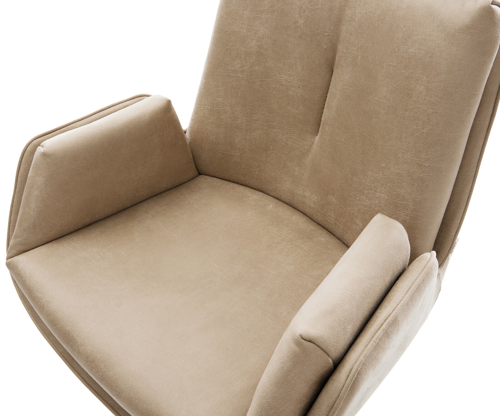 Barstuhl Clea-Flex Mikrofaser Beige Vintage Kufengestell Edelstahl Silberfarben 3