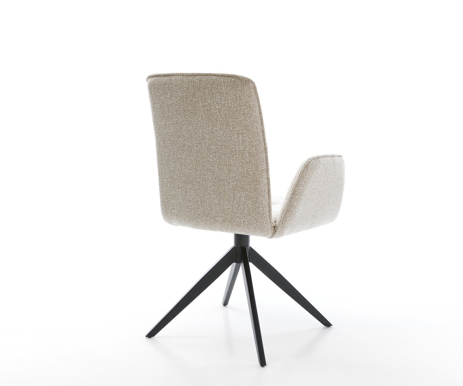 Drehstuhl Vinja-Flex Webstoff Soft Beige Kreuzgestell breit Schwarz 360° drehbar Wippfunktion 4