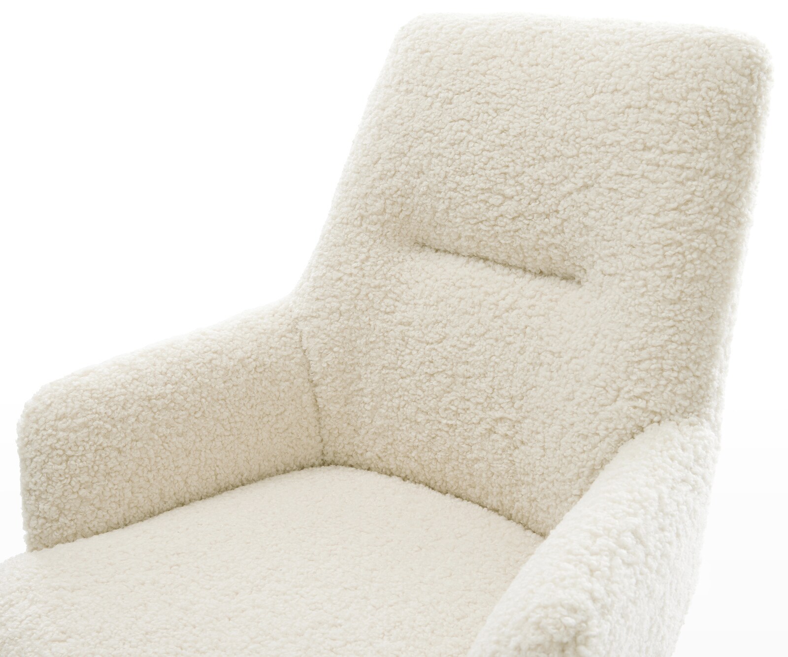 Freischwinger Zelia-Flex mit Armlehnen Teddystoff Beige Freischwinger flach Effektfinish Titan Taschenfederkern 3