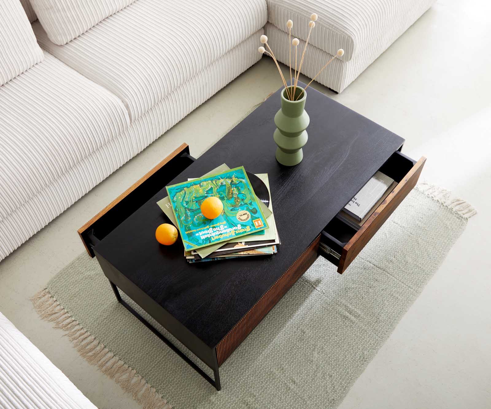 Couchtisch Vaag 120 cm Sheesham Natur Mango Schwarz 4 Schubladen 4 Couchtisch Vaag 120 cm Sheesham Natur Mango Schwarz 4 Schubladen 4