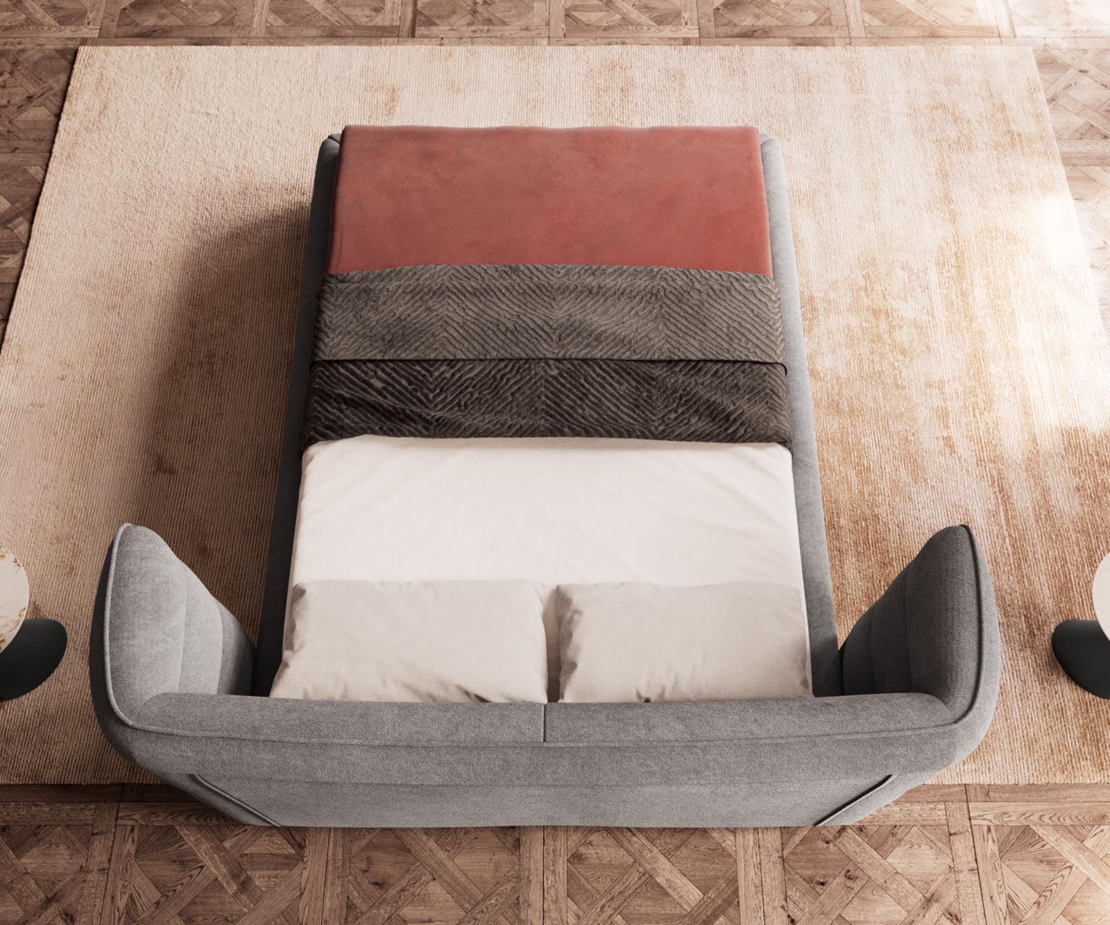 Polsterbettgestell Simea 140x200 cm Mikrofaser Grau 7