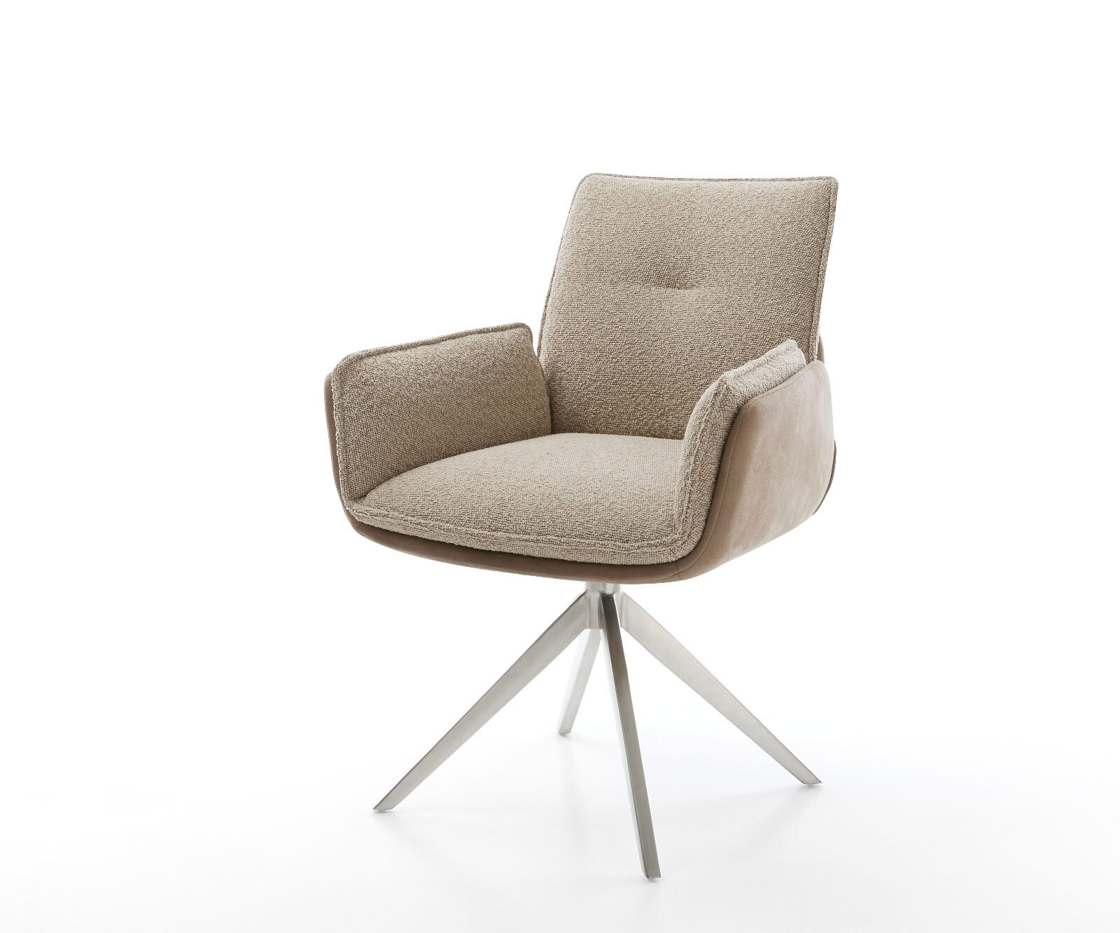 Drehstuhl Nela-Flex Materialmix Schlamm Kreuzgestell breit Edelstahl 360° d günstig online kaufen