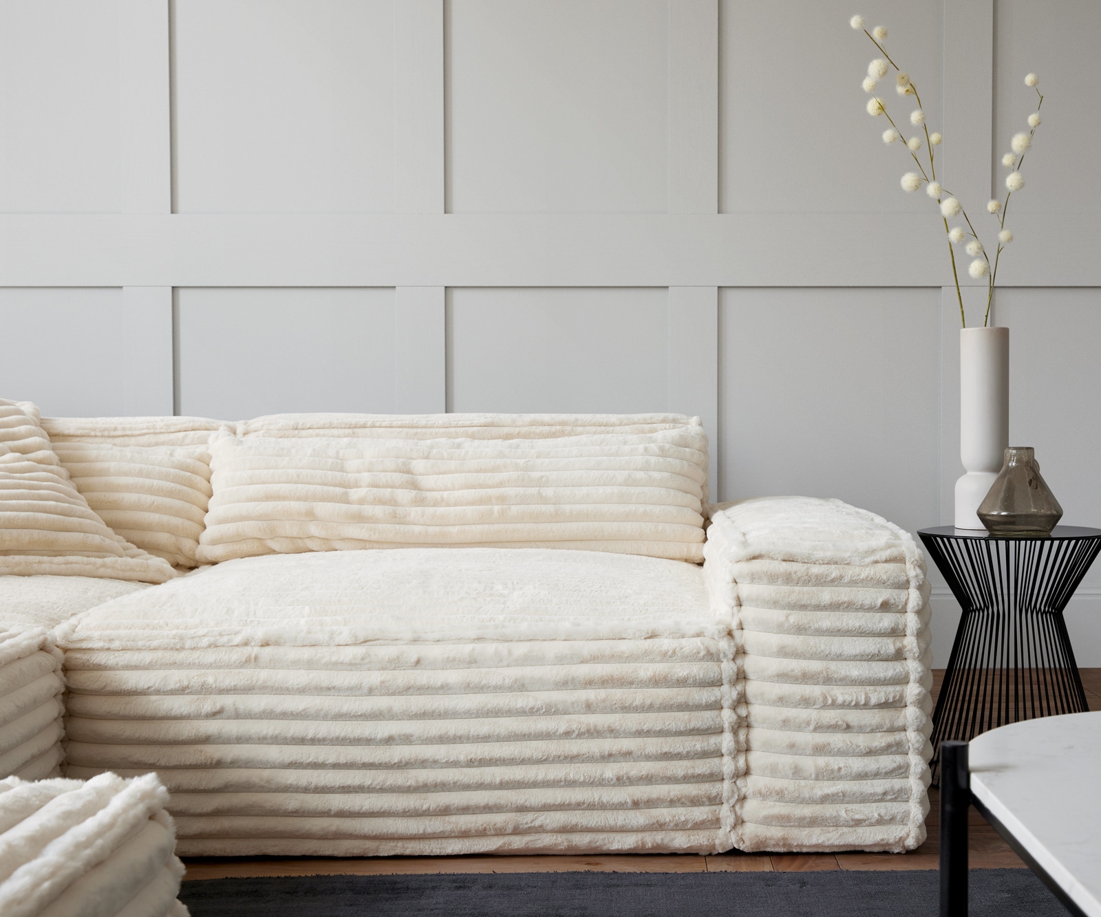 Wohnlandschaft Sirpio XL 360x260 cm Plüschcord Beige Recamiere variabel 5 Wohnlandschaft Sirpio XL 360x260 cm Plüschcord Beige Recamiere variabel 5