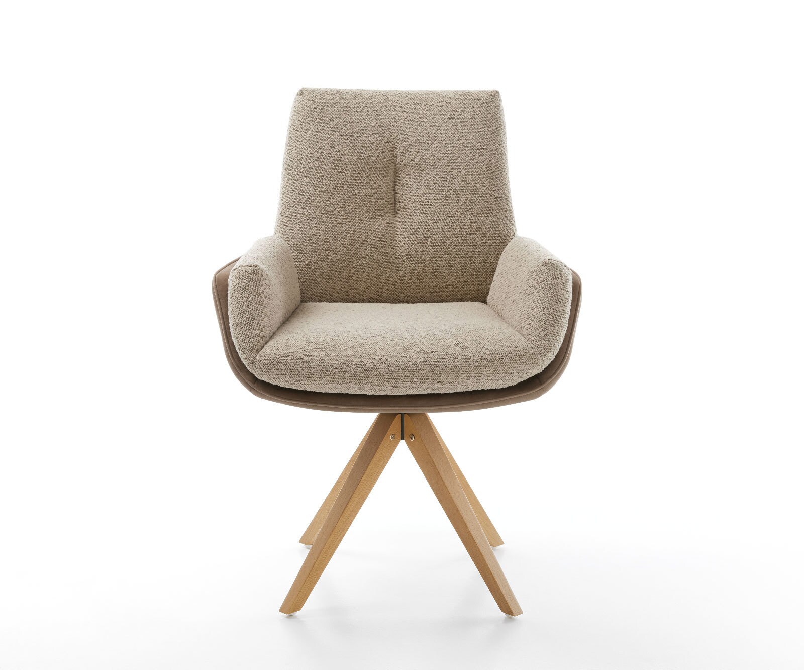 Drehstuhl Clea-Flex Materialmix Schlamm Holzgestell kantig Natur 180° drehbar 1