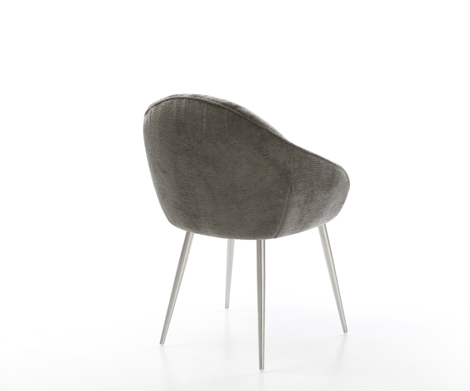 Esszimmerstuhl Gaio-Flex Bouclé Soft Schlamm 4-Fuß konisch Edelstahl 4