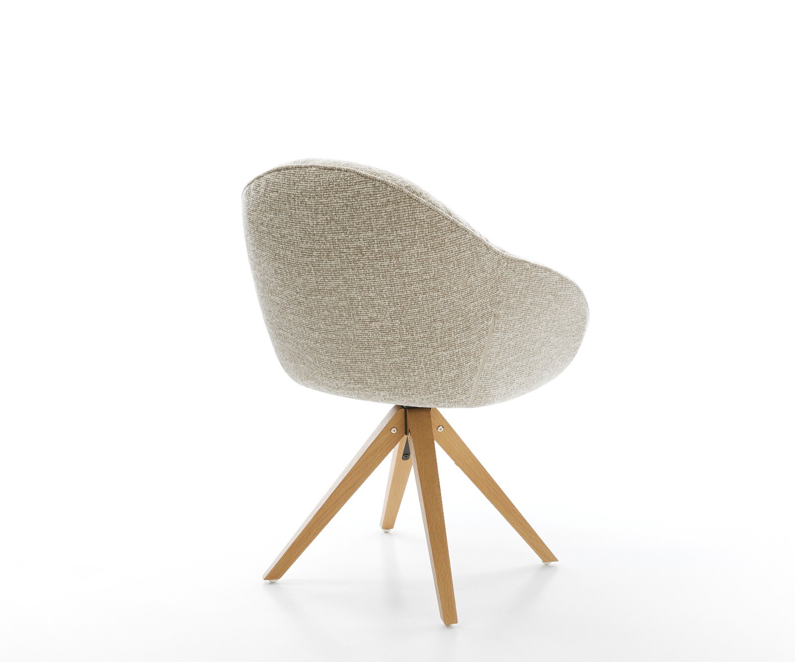 Drehstuhl Gaio-Flex Webstoff Soft Beige Holzgestell kantig Natur 180° drehbar 4