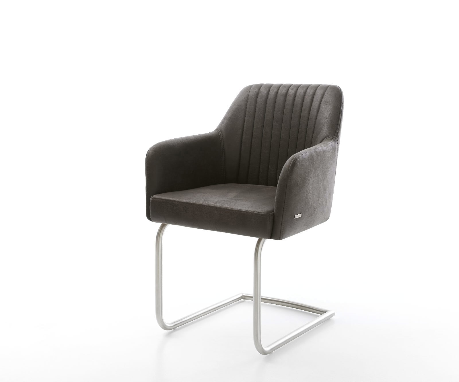 Freischwinger Greg-Flex Mikrofaser Anthrazit Vintage Freischwinger rund Ede günstig online kaufen