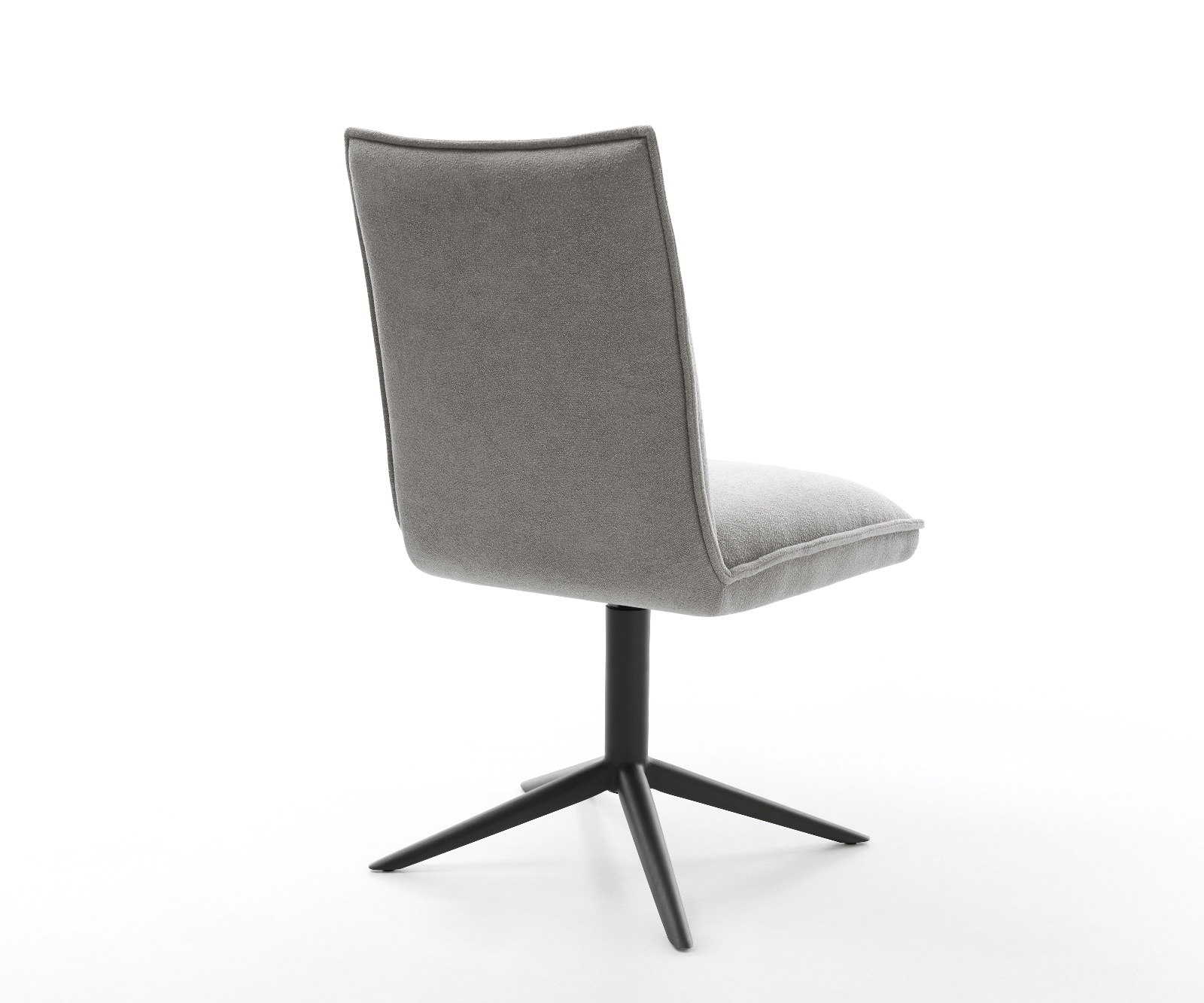 Drehstuhl Lelio-Flex Strukturstoff Soft Grau Fußkreuz Schwarz 360° drehbar Wippfunktion Taschenfederkern 4