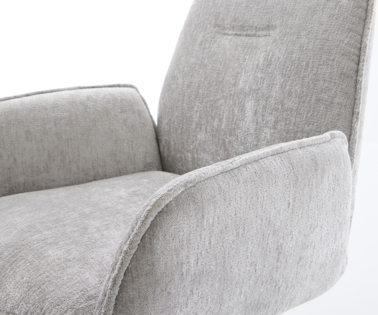 Drehstuhl Zoa-Flex Chenille Silbergrau Fußkreuz Edelstahl 360° drehbar Wippfunktion Taschenfederkern 4