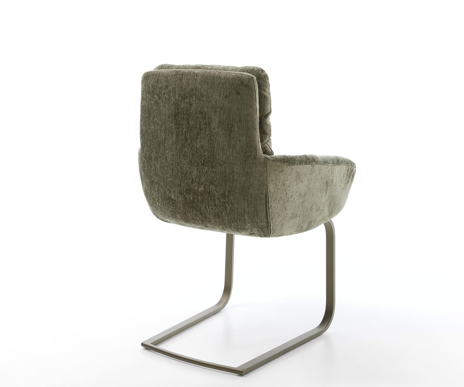 Freischwinger Abelia-Flex mit Armlehnen Chenille Olive Freischwinger flach Effektfinish Titan 5