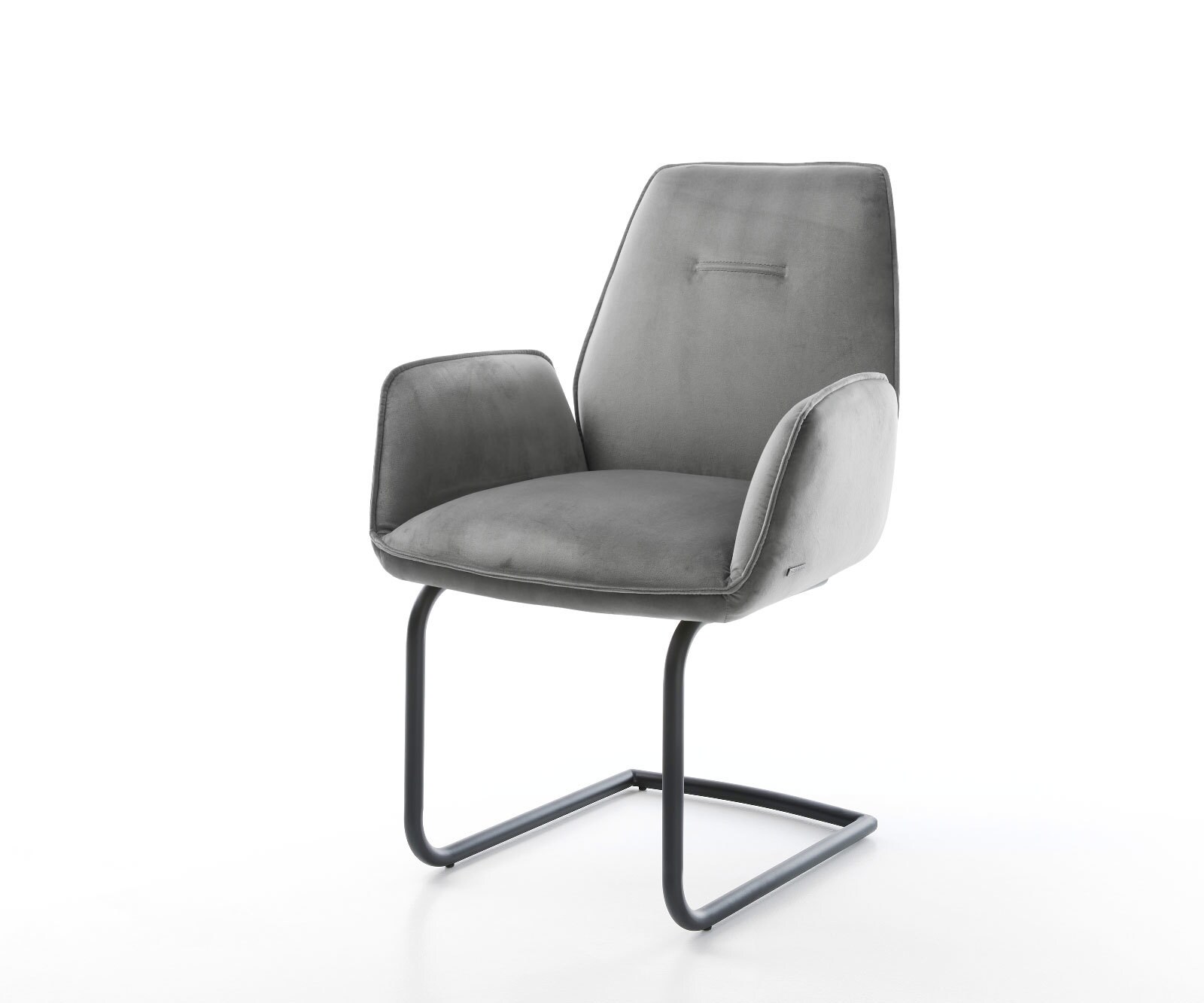 Freischwinger Zoa-Flex Samt Grau Freischwinger rund Schwarz Taschenfederkern