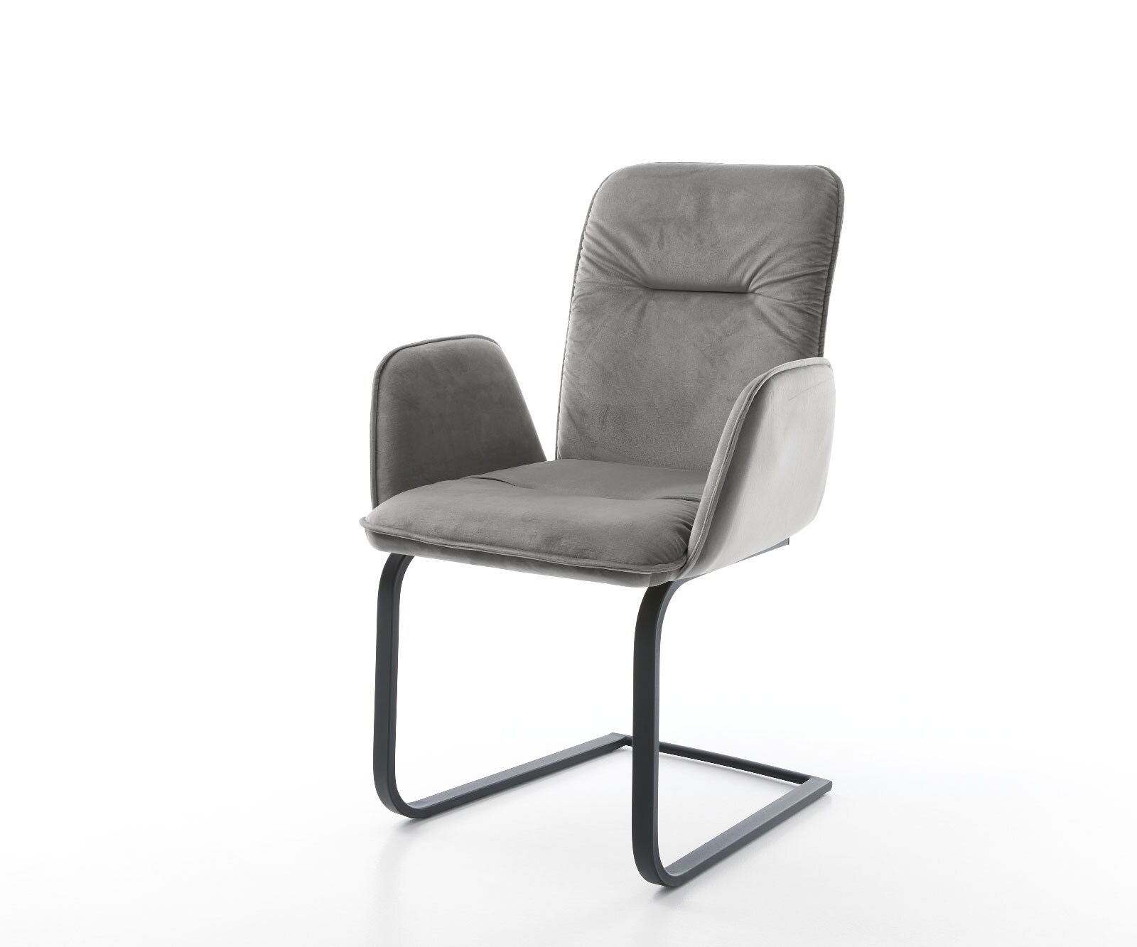 Freischwinger Vinja-Flex Samt Grau Freischwinger flach Schwarz