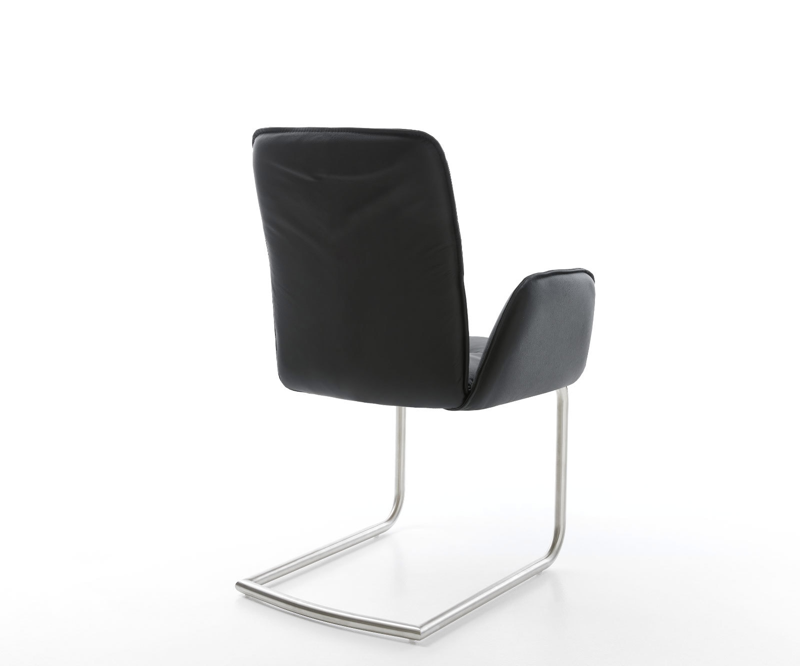 Freischwinger Vinja-Flex Echt-Leder Schwarz Freischwinger rund Edelstahl 4 Freischwinger Vinja-Flex Echt-Leder Schwarz Freischwinger rund Edelstahl 4