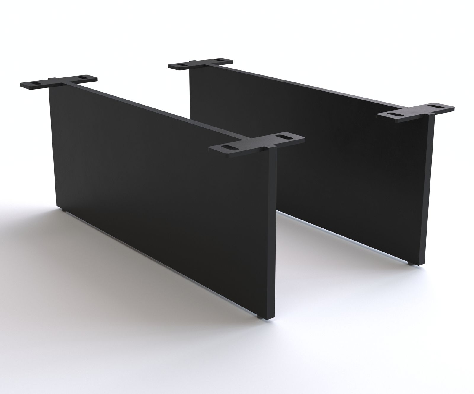 Fuß Schwebeoptik 20 cm Metall Schwarz für Kastenmöbel der Tiefe 60cm (2er Set)