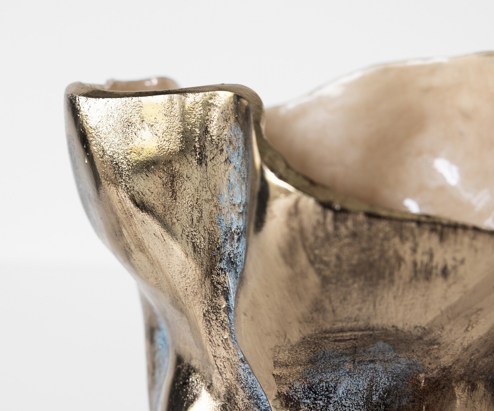 Vase Mimoro B28 x T24 x H38 cm Aluminium Laguna Antica Handgemacht 2