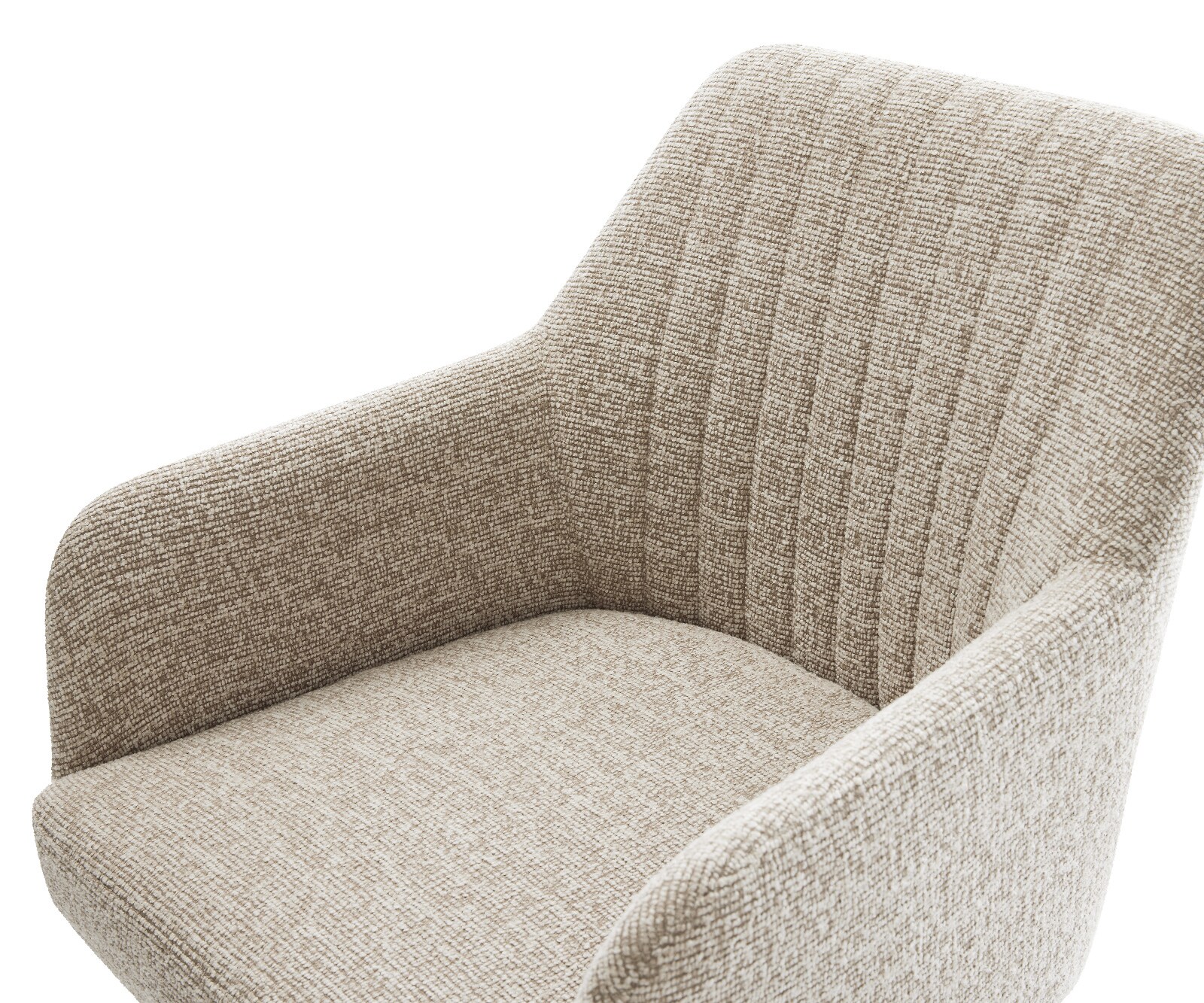 Drehstuhl Greg-Flex Webstoff Soft Beige Kreuzgestell breit Edelstahl 360° drehbar Wippfunktion Taschenfederkern 4