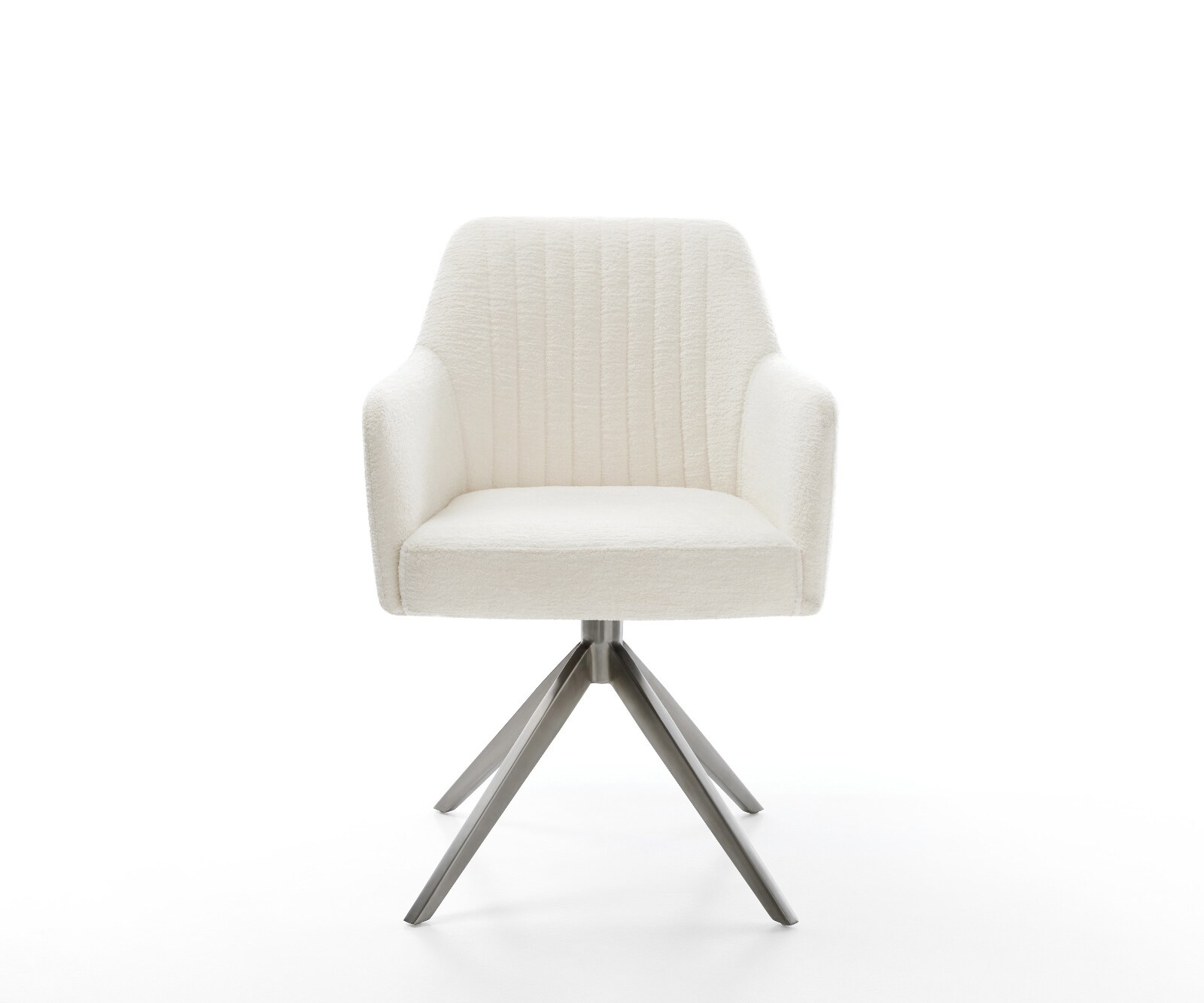 Drehstuhl Greg-Flex Bouclé Soft Beige Kreuzgestell breit Graphit 360° drehbar Wippfunktion Taschenfederkern 2